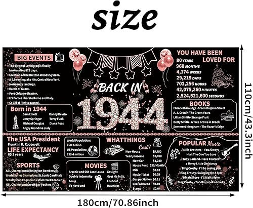 Miniatura 9 de ArtAubrey Cartel de fiesta de cumpleaños número 60 de oro rosa, decoraciones de cumpleaños número 60 para mujeres, suministros de fiesta de telón de