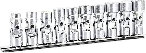 Miniatura 5 de Genius Tools Juego de dados de mano universales Dr. Metric de 10 piezas de 38 pulgadas (12 puntos) - US-310M