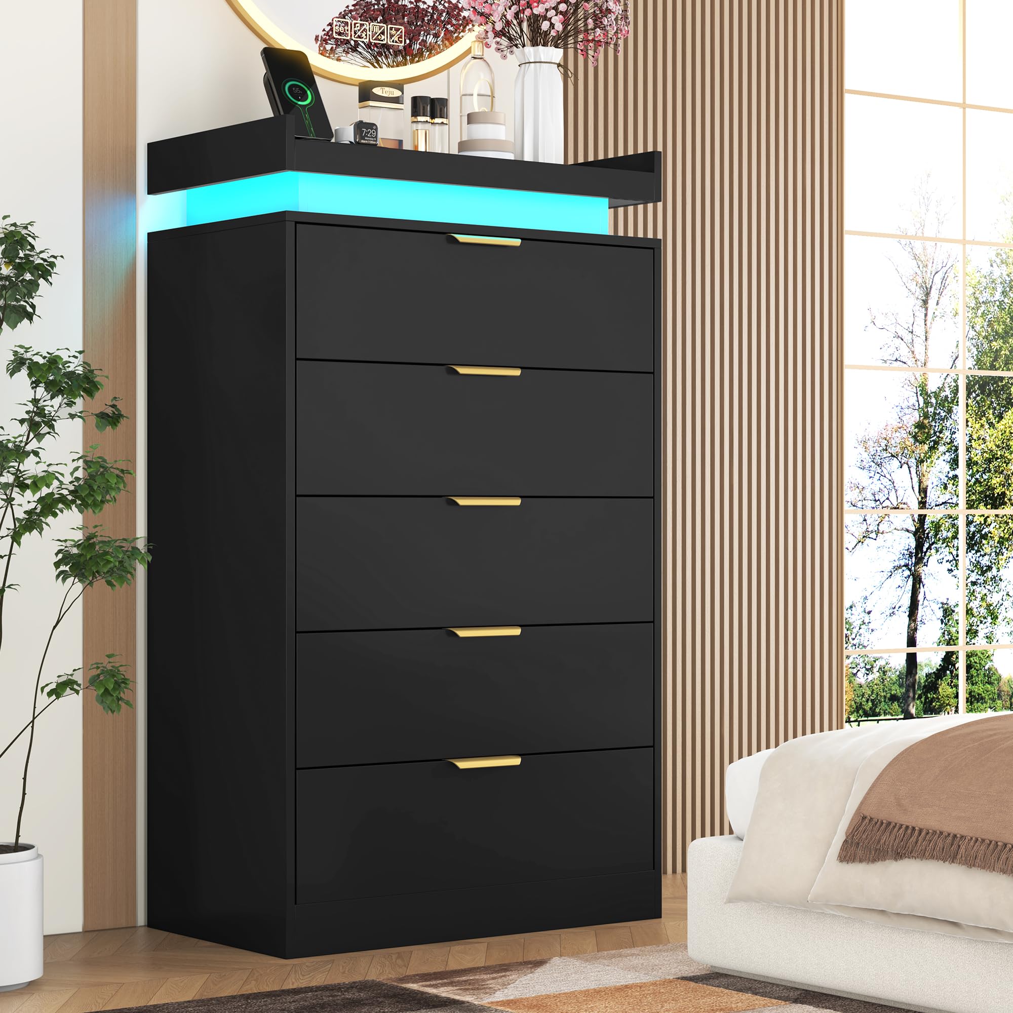 knoworld LED 5-Drawer Dresser