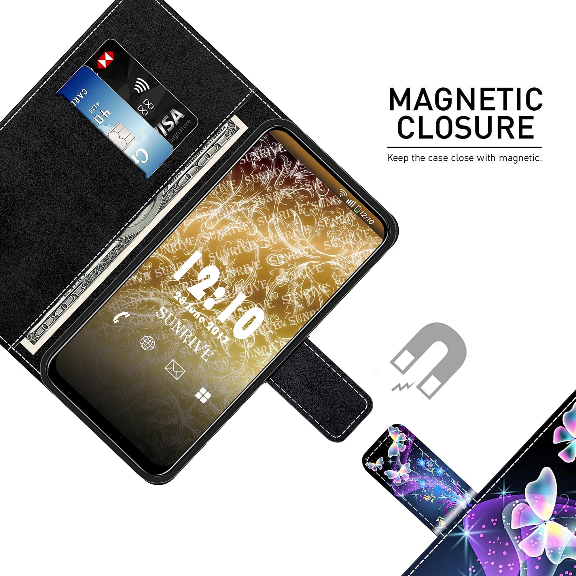 Custodia Portafoglio Con Supporto Per Wiko Power U20 – Finta Pelle Con Chiusura Magnetica, Slot Per Carte E Bumper - 5