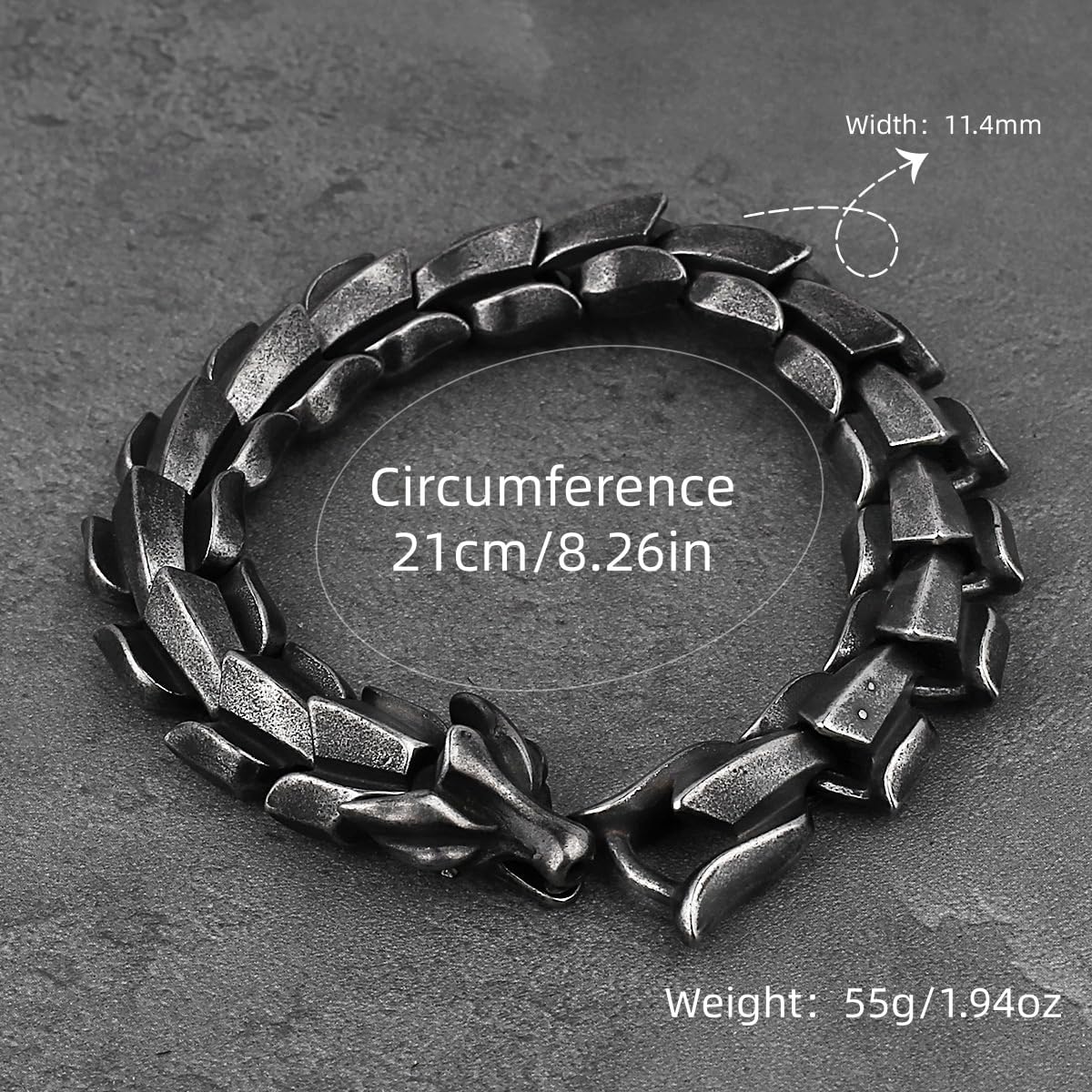 TURTLEDOVE Viking Dragon Link Bracelets, Norse Jormungandr Jewelry for Men - Image 2