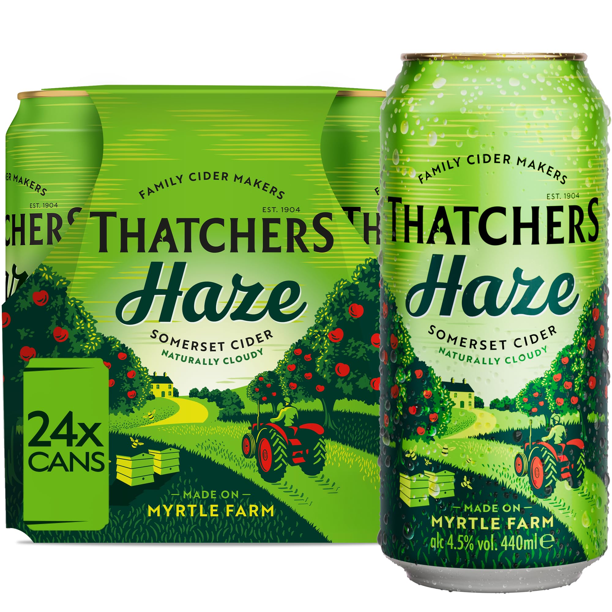 Thatchers Haze - 24 x 440ml Cans, Sweet, Refreshingly Cloudy Apple Cider
