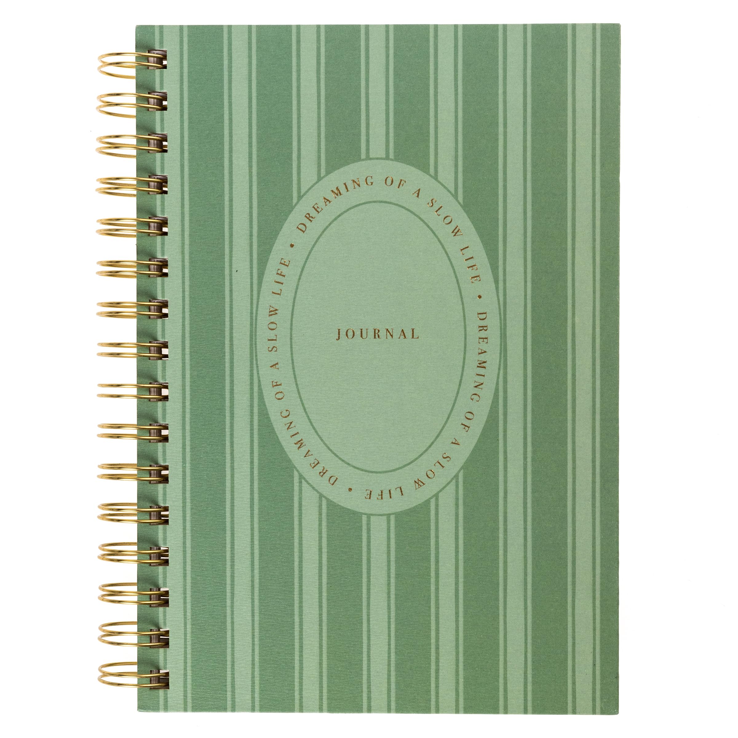 Graphique Cottage Stripe Hardbound Spiral Journal, 160 Ruled Pages Hard Cover Notebook, Diary, Lists, Record Month and Date, Premium Paper, 6” x 8”