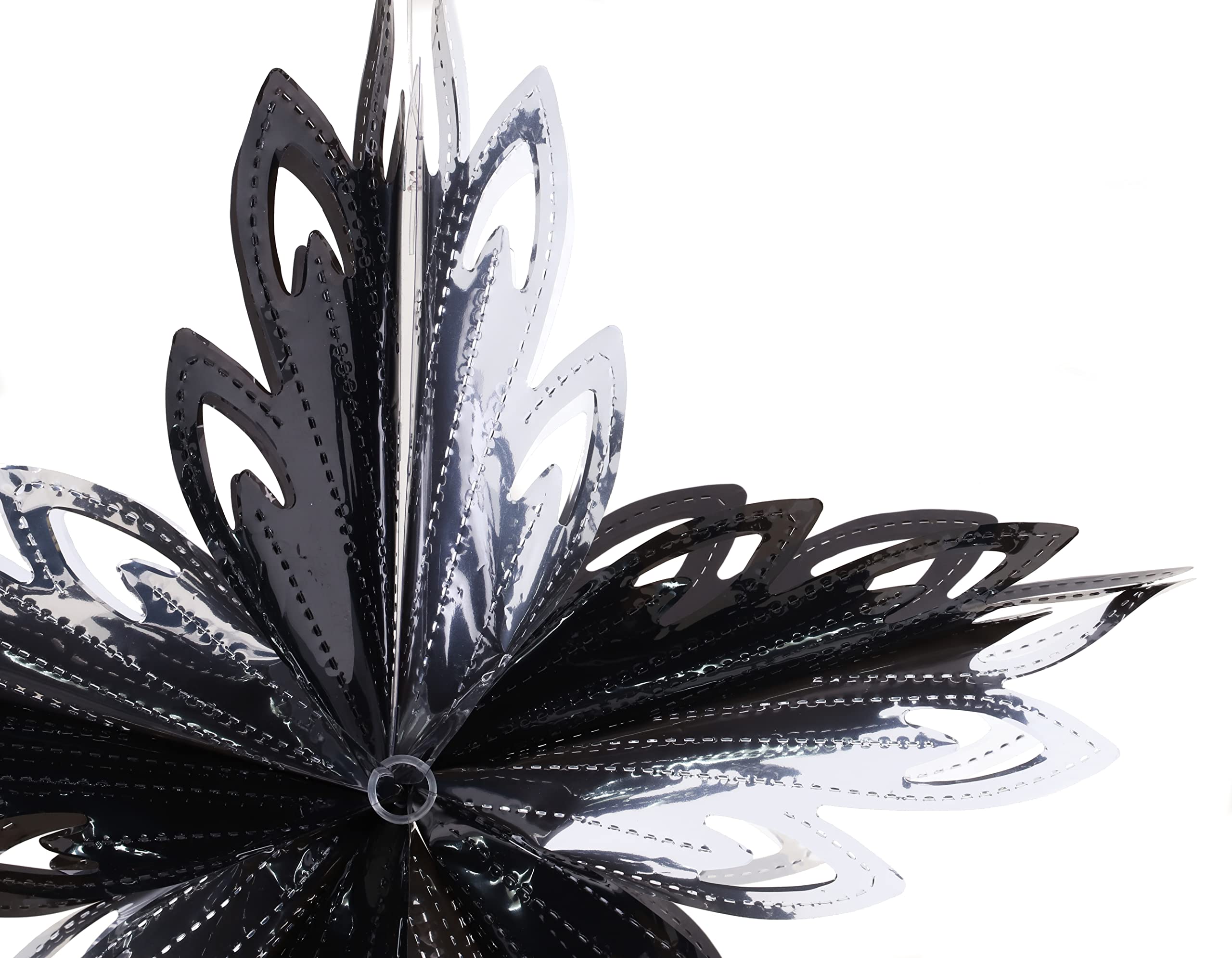 Christmas Concepts® 16” (1.3ft) Large Foil 3D Star Hanging Decoration - Christmas Trimming (Black & Silver) - Image 4