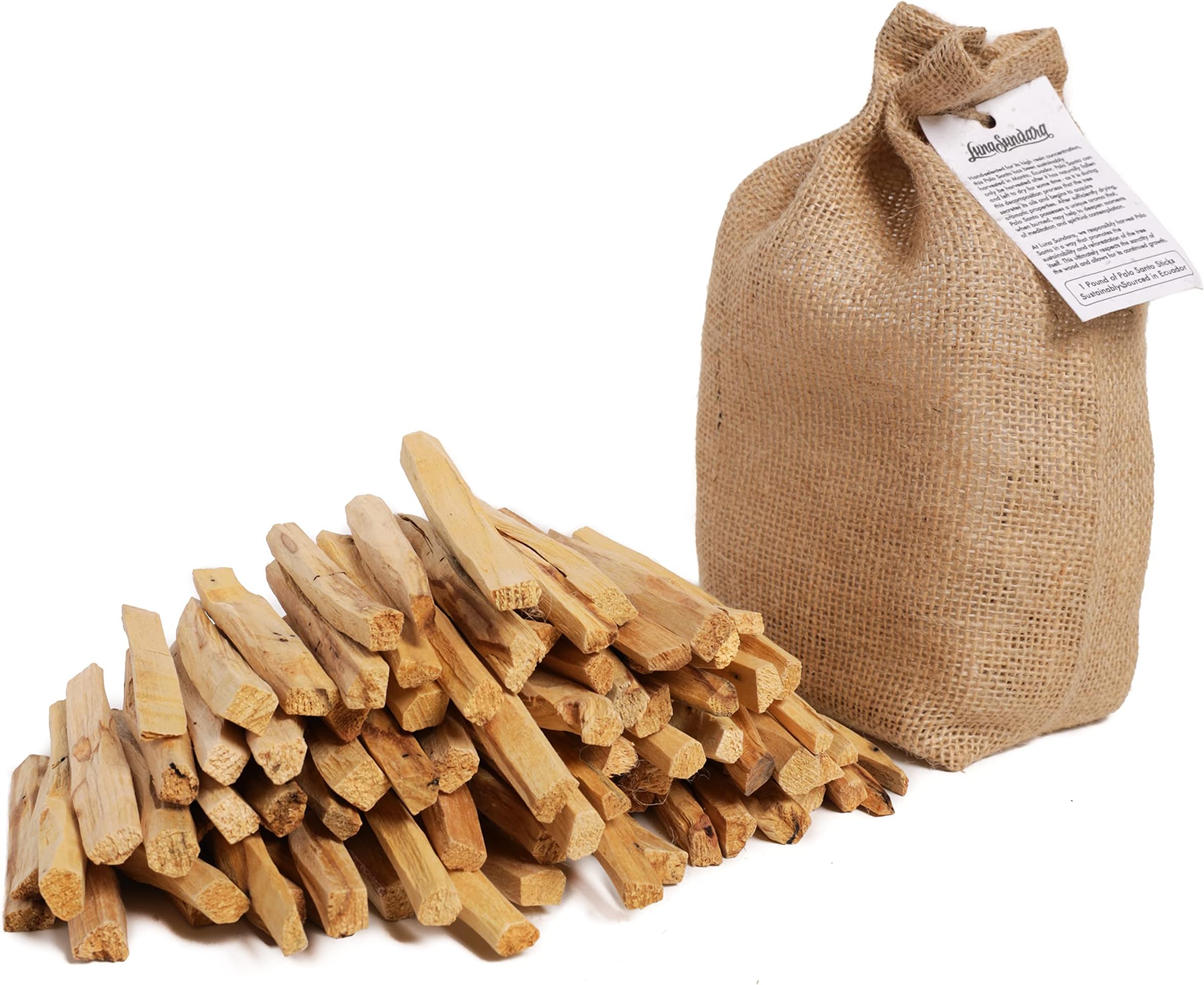 Palo Santo Sticks Bulk 1 Pound of High Resin Smudging Sticks Wild Harvested Sustainably Packed in Eco-Friendly Packaging (Ecuadorian Palo Santo)