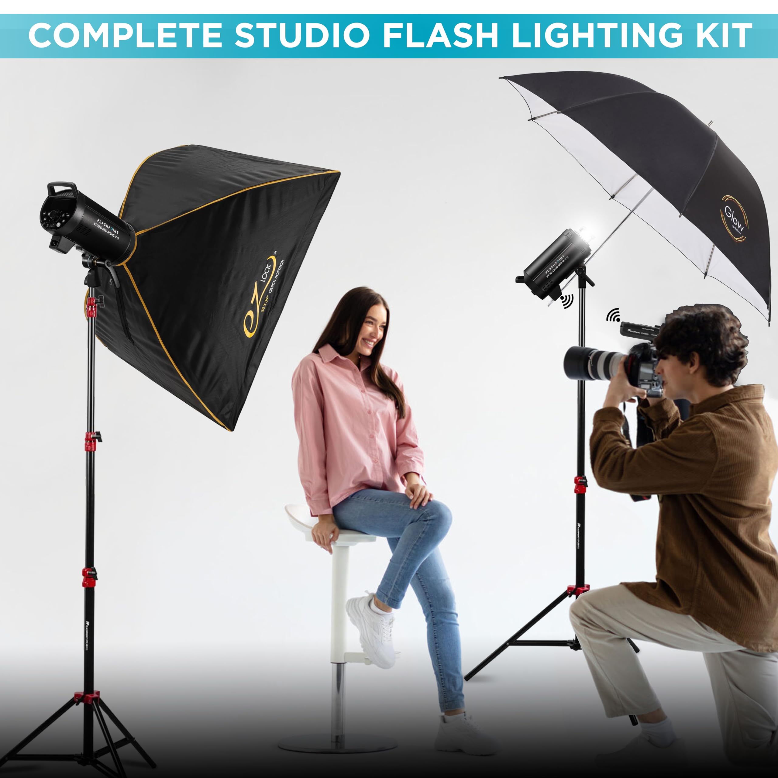 2x Flashpoint Studio System 600 Flash Monolights - 600 W.S. Chacun - Occasion