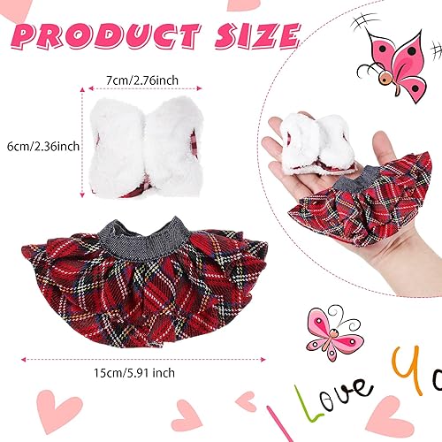 Miniatura 2 de 2 juegos de tela de elfo de Navidad para muñeca elfa, juego de accesorios de Navidad, ropa de muñecas de elfos, incluye chaleco esponjoso y falda a