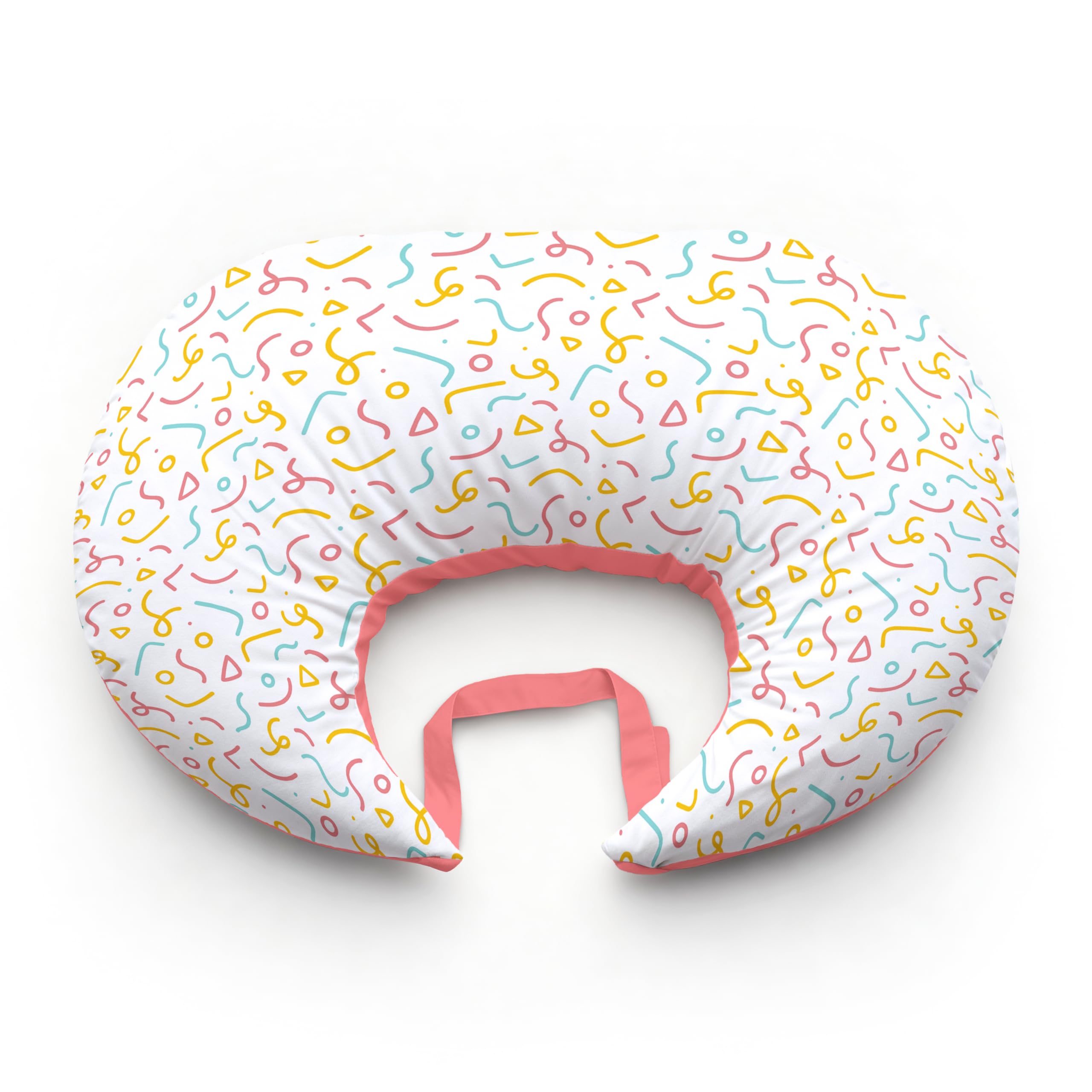 Freshug Baby Feeding Pillow, C-Shaped Nursing Pillow with Adjustable Strap, Removable & Washable Cover, Breastfeeding & Bottle-Feeding Support Cushion for Newborns & Moms (Doodle Hug)-image-13
