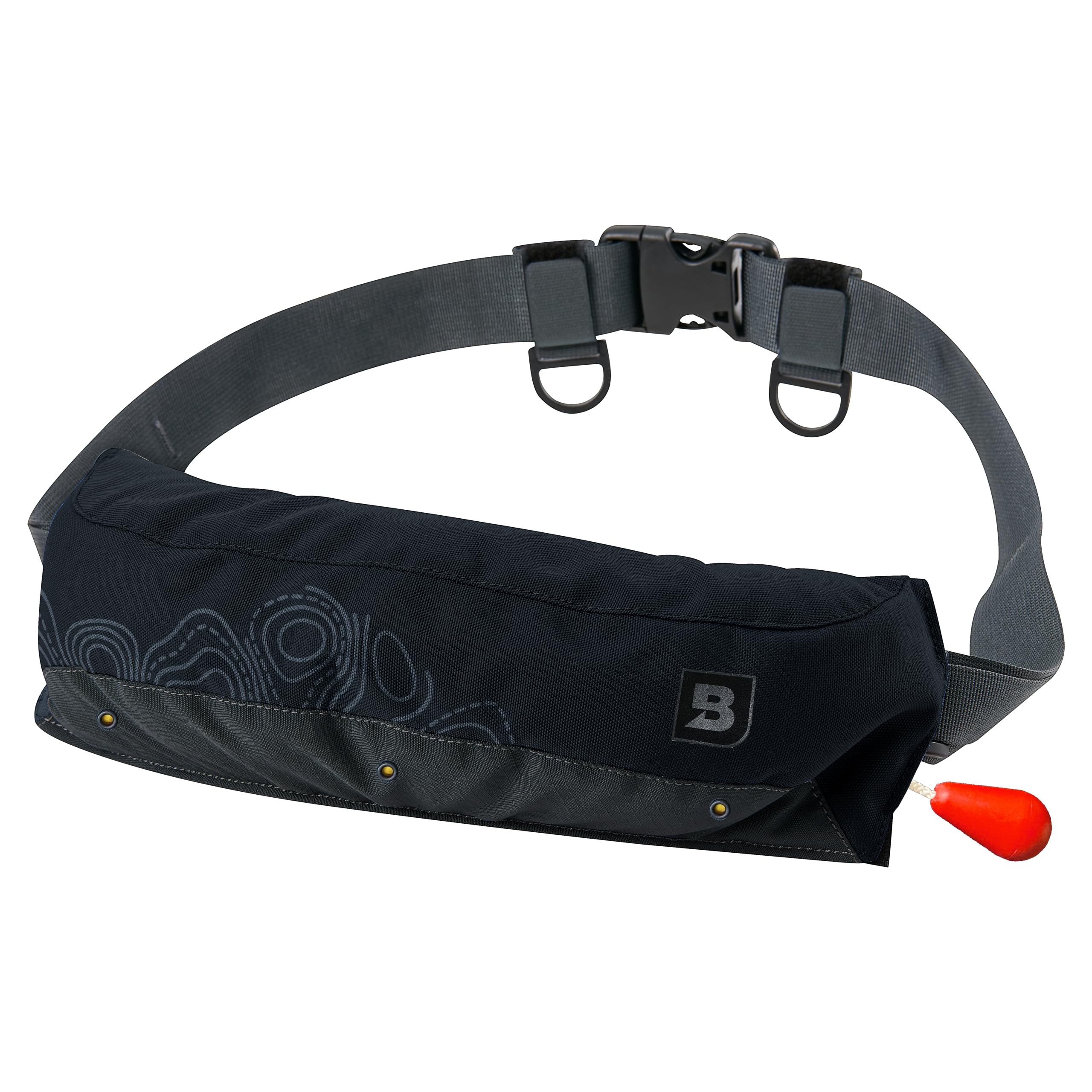 Bluestorm Life Jacket, Life Jacket, Waist Wrap, Belt Type, Automatic Inflation, Fishing, Ministry of Land, Infrastructure, Tourism Approved Model Type A Lava Black / BSJ-9330RS