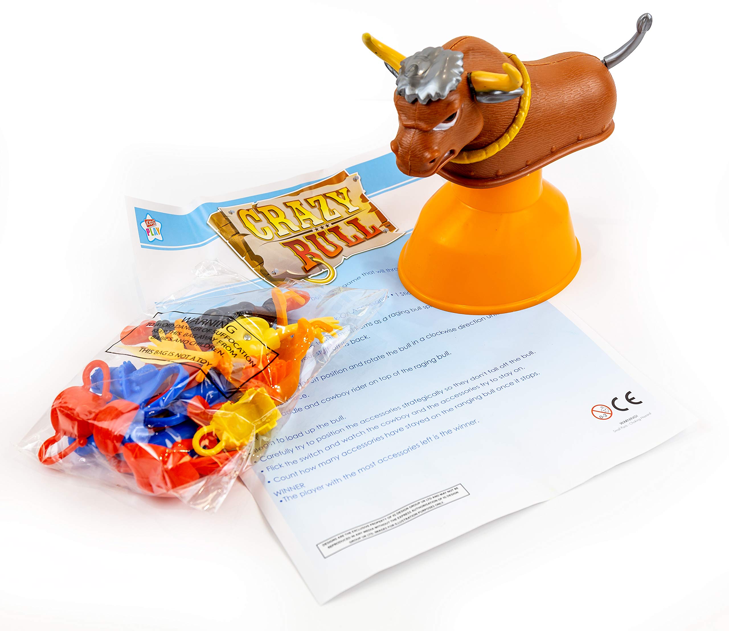 Kids Play - Activity Crazy Bull Game - Brilliant Family Board Games Idea for Kids - Great for Travel - Card Game Alternative - 1 Player - Hilarious & Fun Games for Everyone - 5+ Years