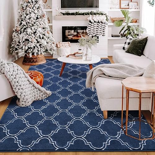 Miniatura 7 de HOMORE Alfombra de área de 7 x 10 pies, alfombras grandes de pelo largo para sala de estar y dormitorio, alfombras de espuma viscoelástica súper