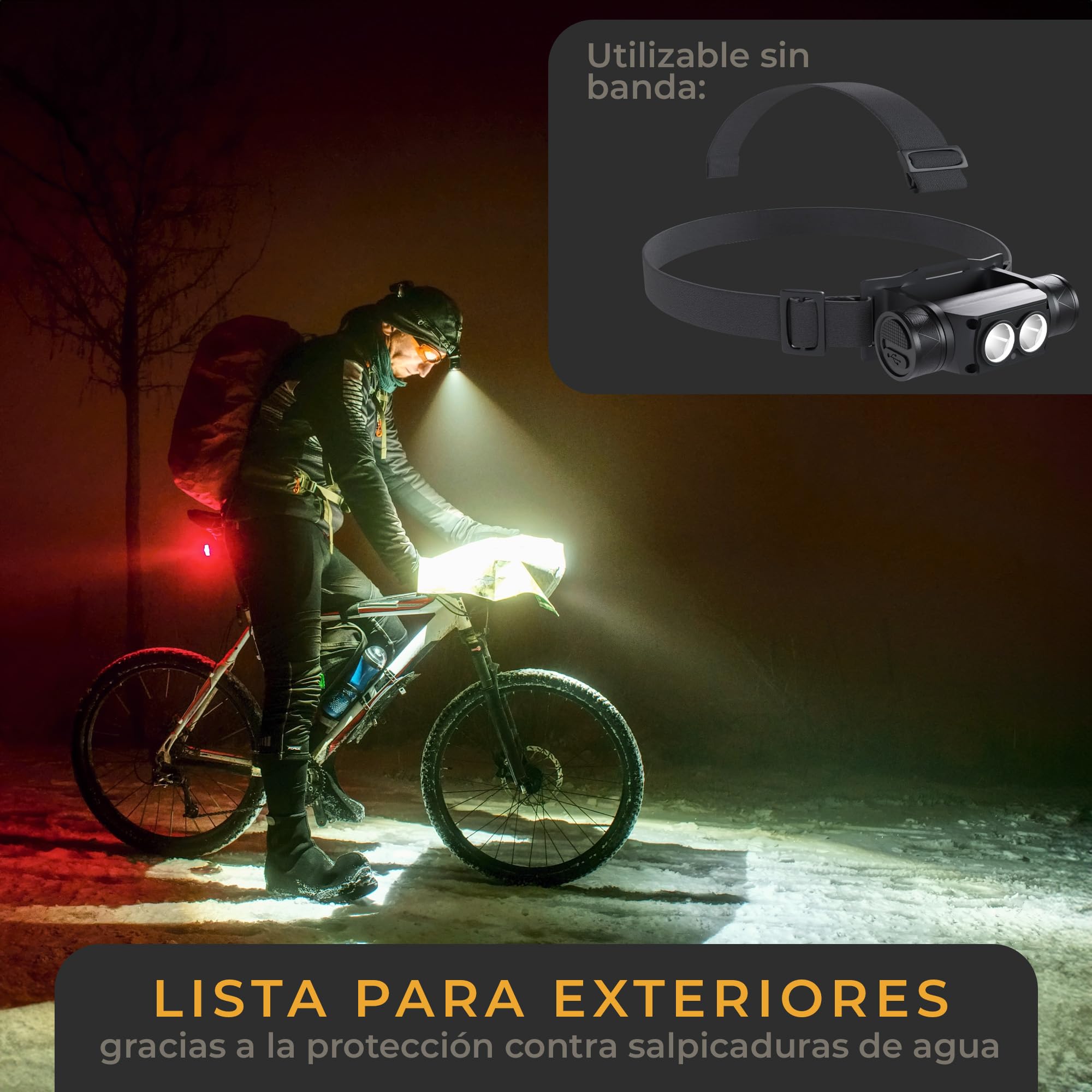 LICHTMEISTER® Linterna LED (500 lúmenes con Pilas AAA) - Linternas LED Alta Potencia - Linterna LED Recargable