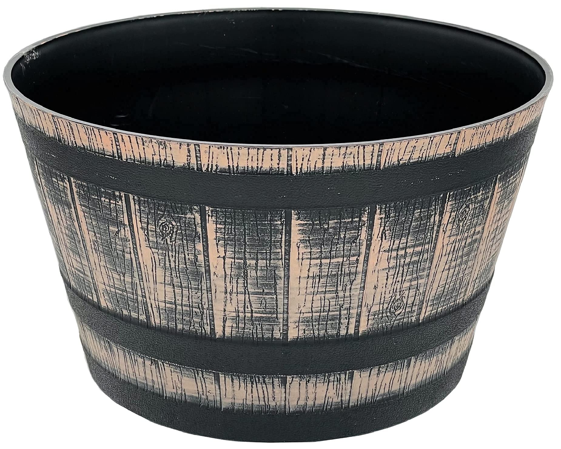 Buy 52cm Large Plastic Garden Half Barrel Planter Tub Flower Plant Pot Barrels Herb Patio