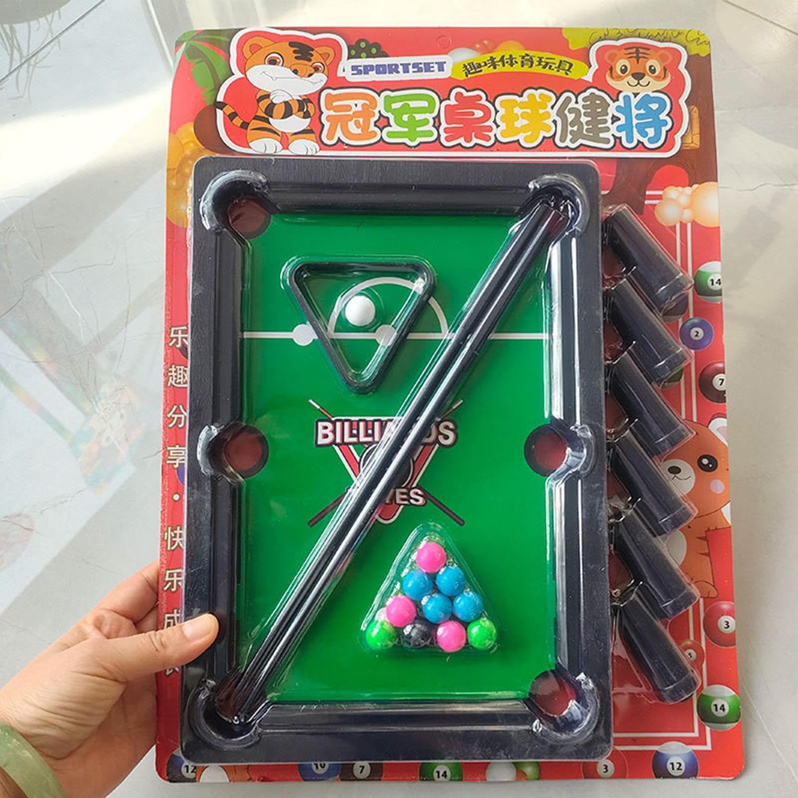 Juego de Mesa de Billar en Miniatura, Juguetes de Billar,Pequeño Juego de Juegos Deportivos - Conjunto de Piscina de Mesa, Juego de Billar de Alta simulación para niños para Adultos Juguetes