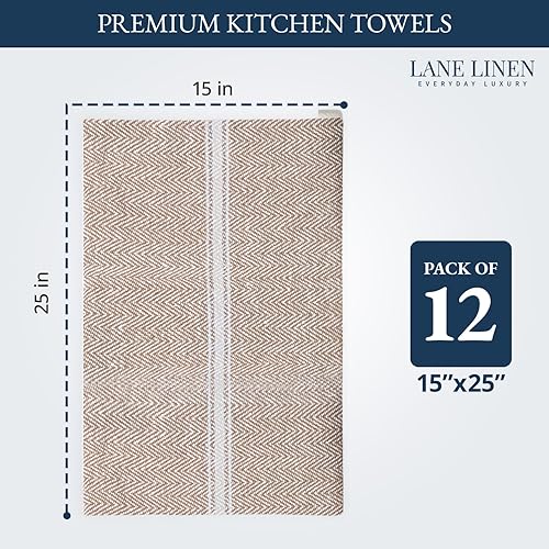 Miniatura 60 de LANE LINEN Juego de 24 toallas de cocina 100% algodón natural absorbentes para cocina, paños de lavado reutilizables, lavables a máquina, 14 x 25