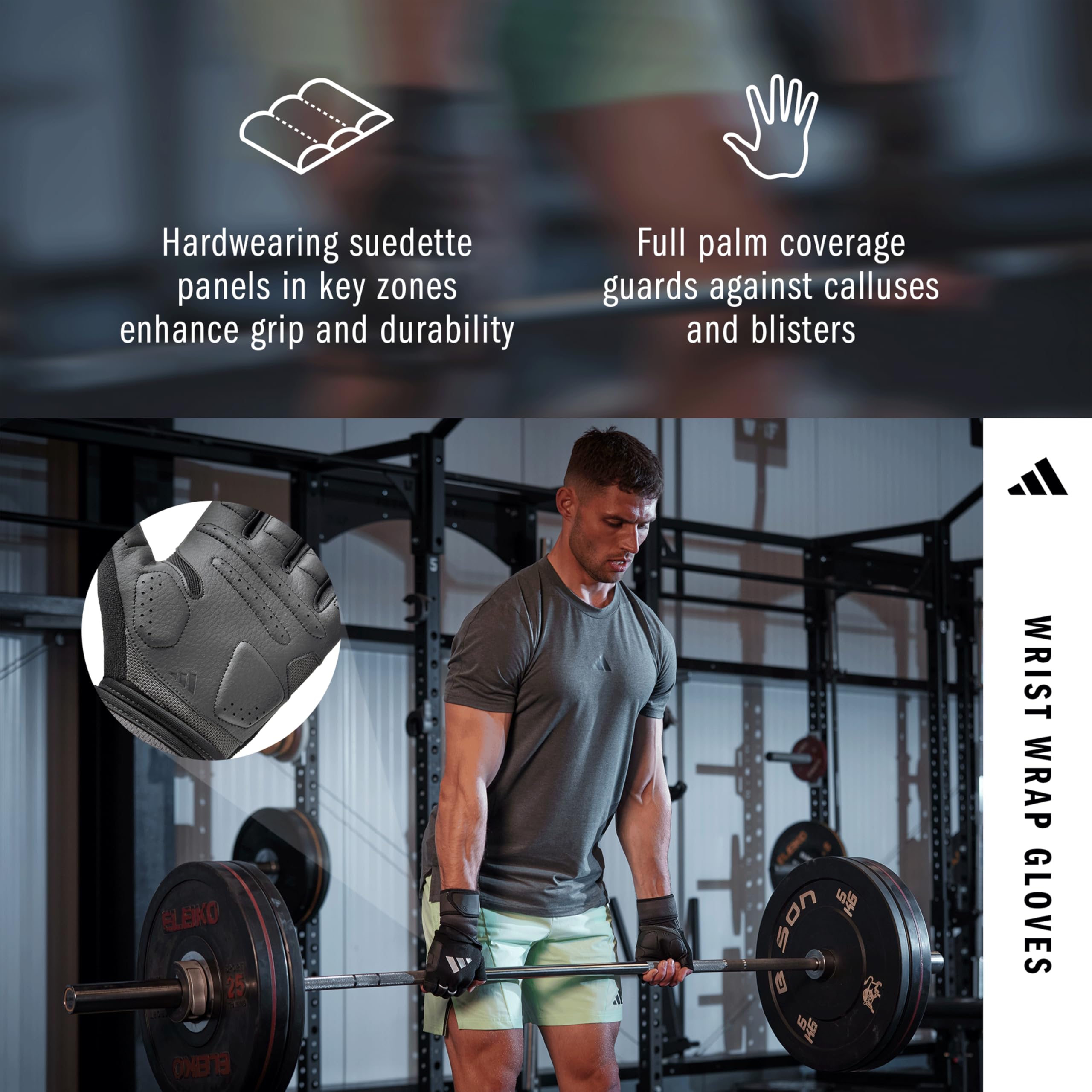 adidas Wrist Wrap - Guanti da allenamento - sudore con doppio supporto per polso in cinque misure