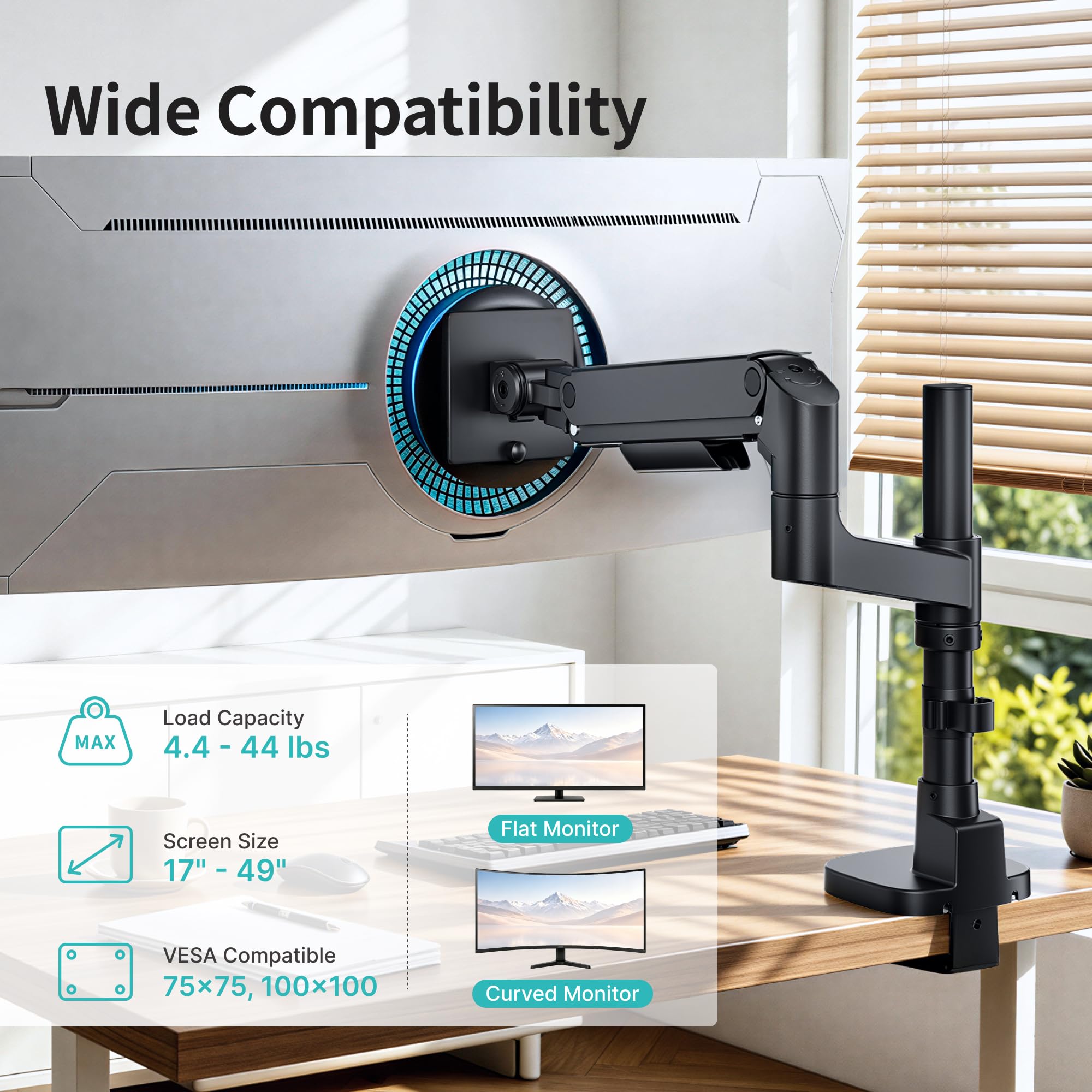 Amazon.co.jp: 17インチ~49インチのモニター用垂直モニターアーム