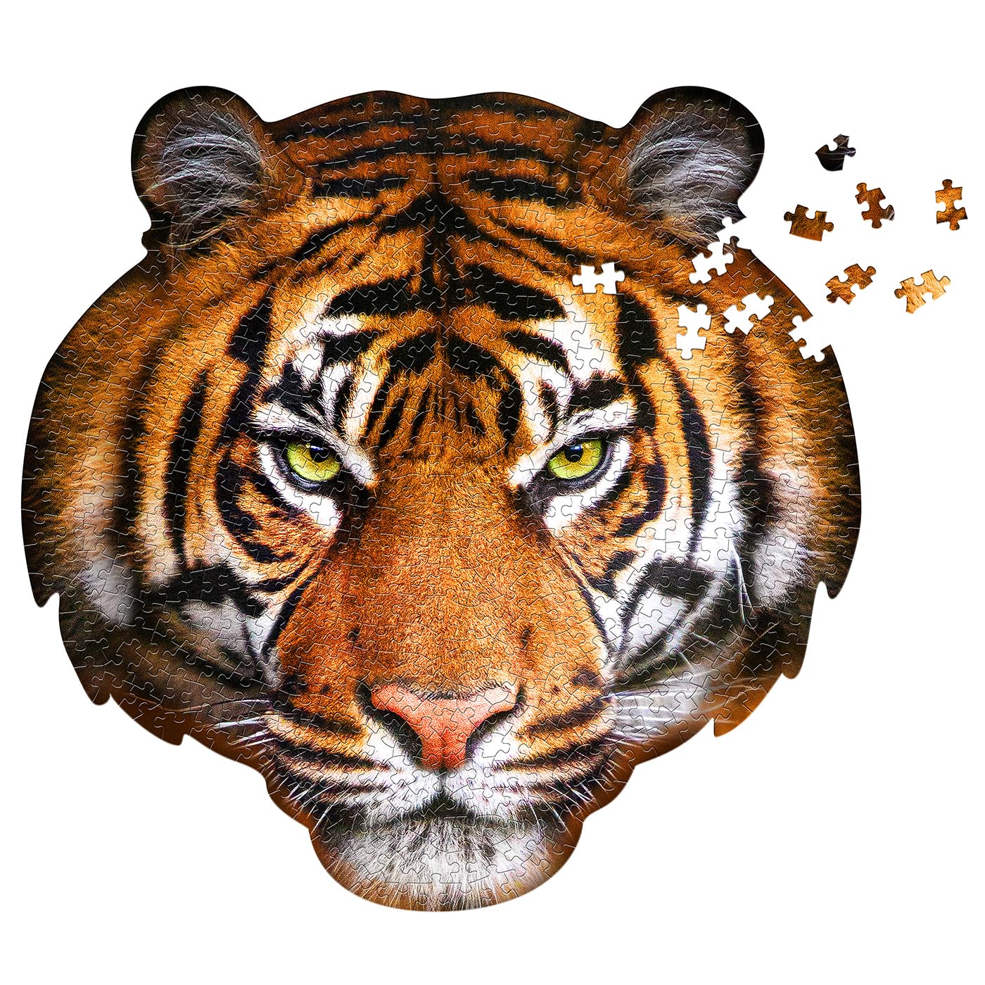 Madd Capp Animal Shaped 550 Piece Jigsaw Puzzle - I Am Lion, Wolf or Tiger Shaped Jigsaw (Tiger)