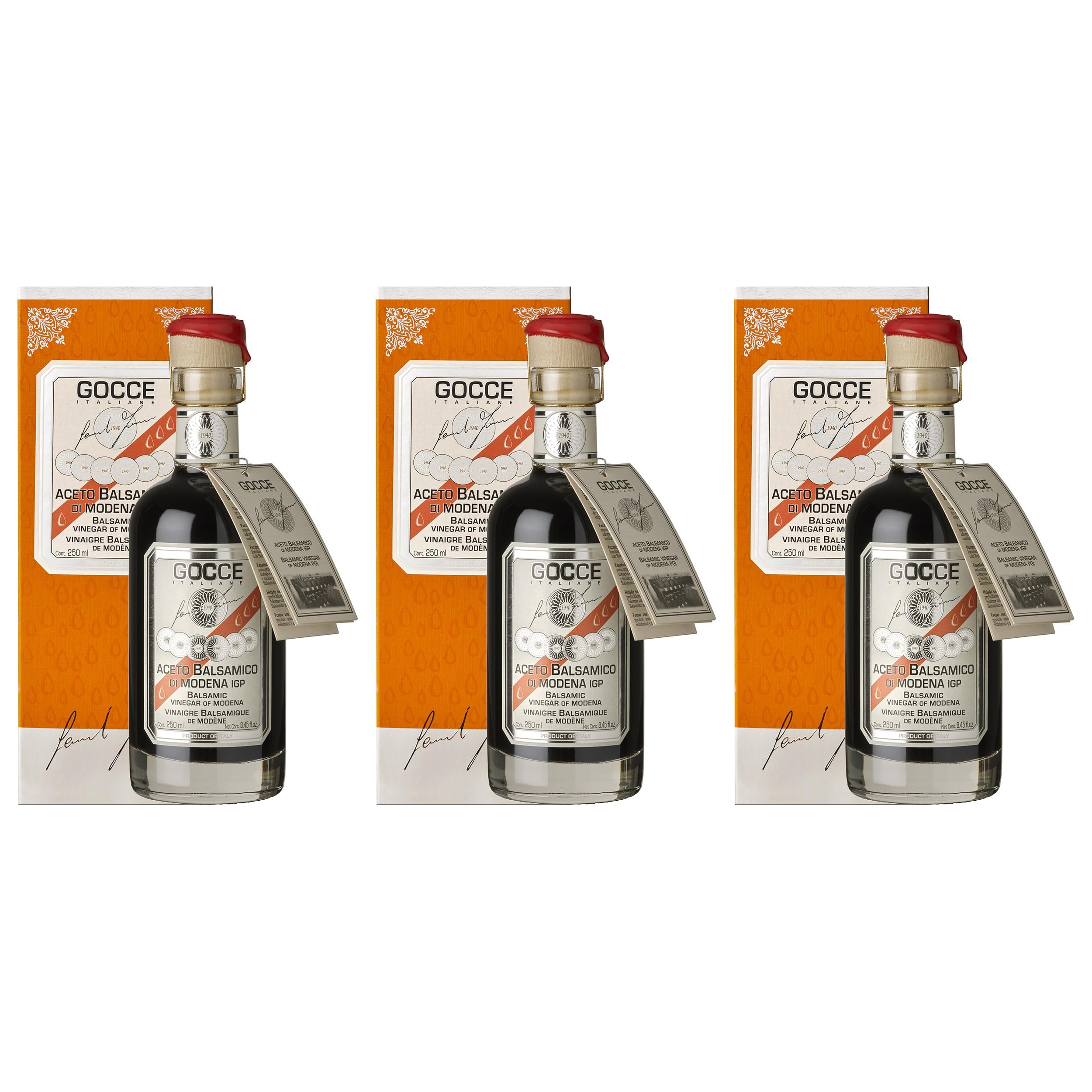 Leonardi Gocce Aceto Balsamico di Modena IGP 12 Travasi Italien inkl. FeinWert E-Book (3 x 0.25 l)