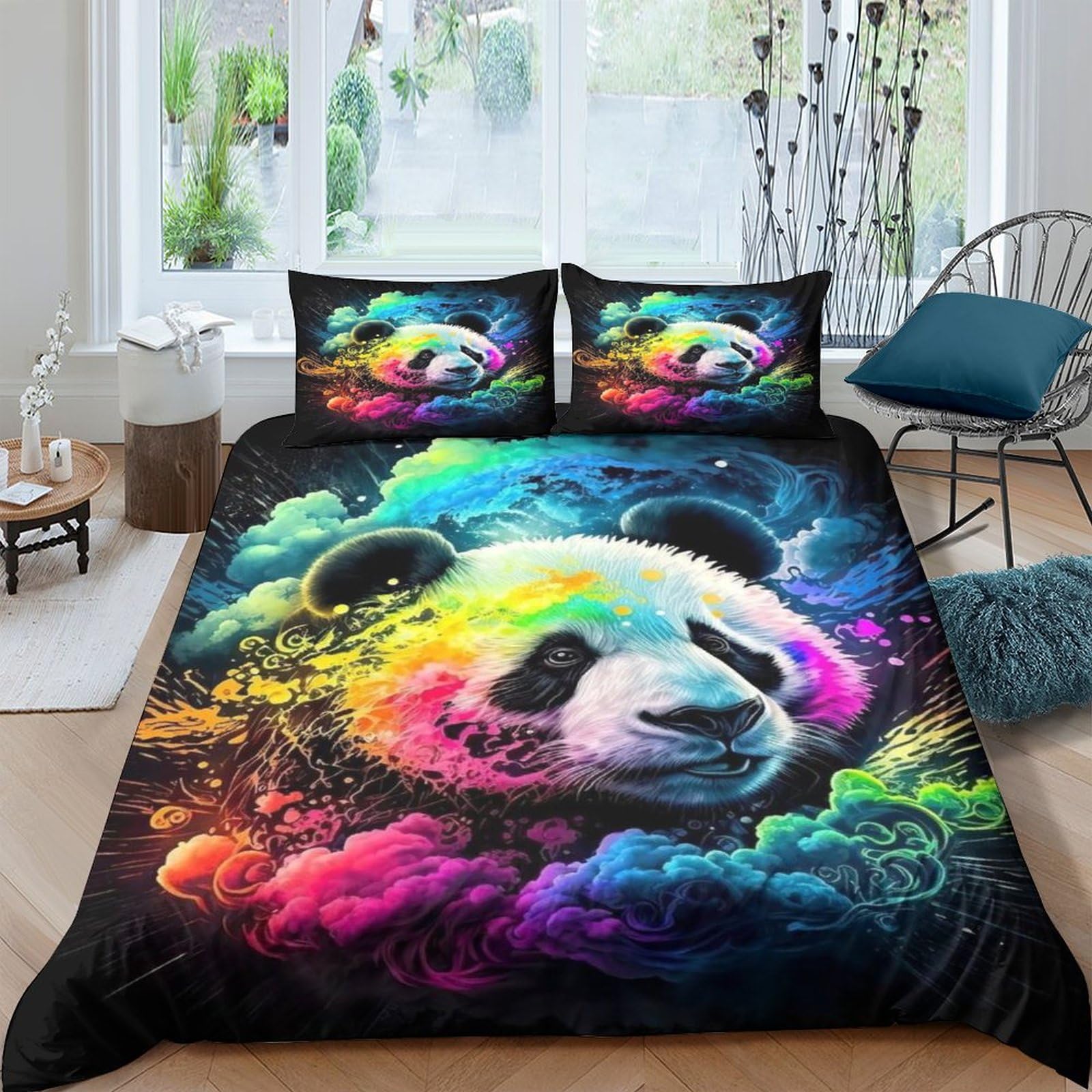 Housse de couette 220x240cm anti-pli en microfibre pour lit enfant facile à fermer