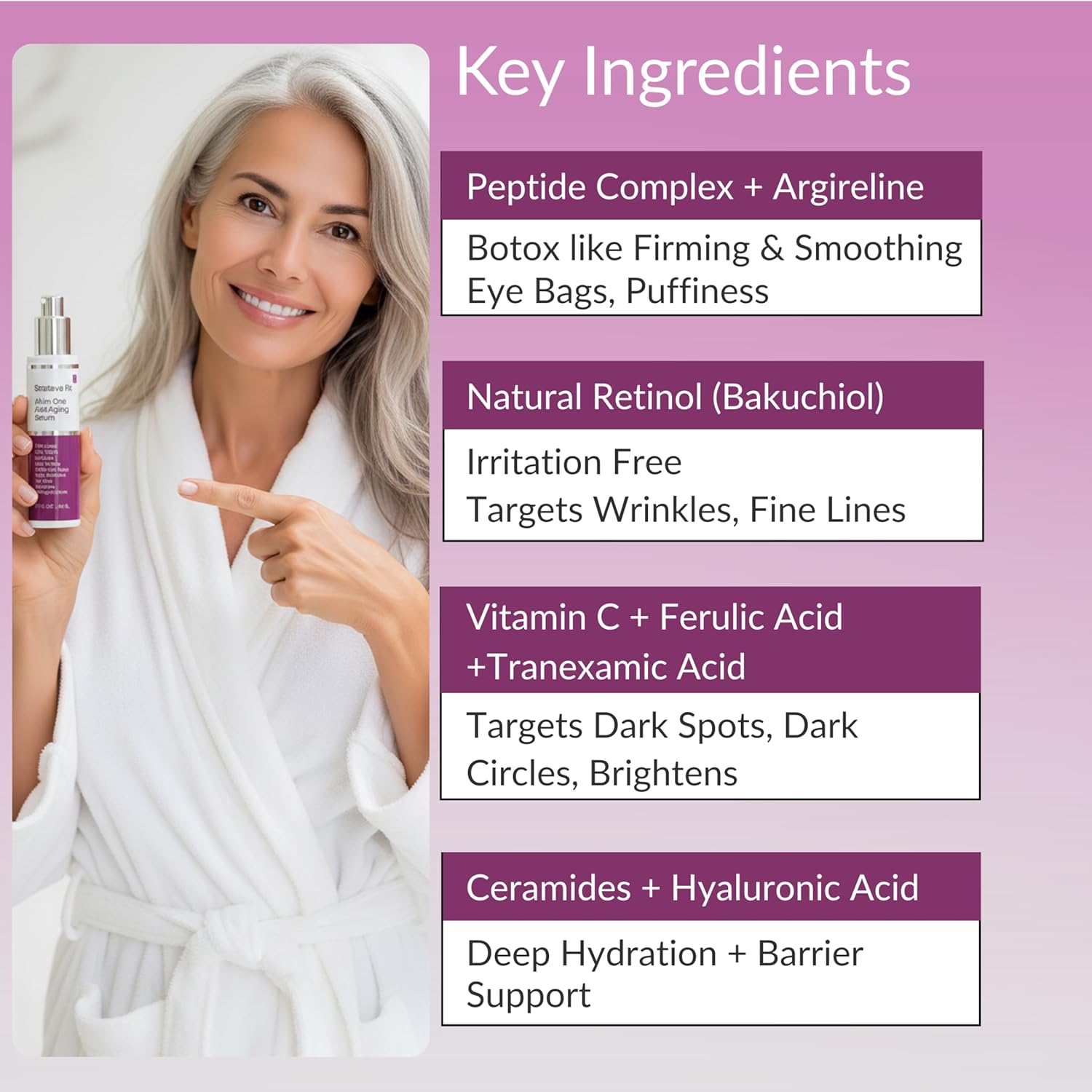 LeVaye Strateva RX Advanced Anti-Aging Serum – Vitamin C, Niacinamide, Natural Retinol, Hyaluronic Acid & Peptides – Targets Wrinkles, Fine Lines, Dark Spots, Dark Circles & Enlarged Pores - Image 5