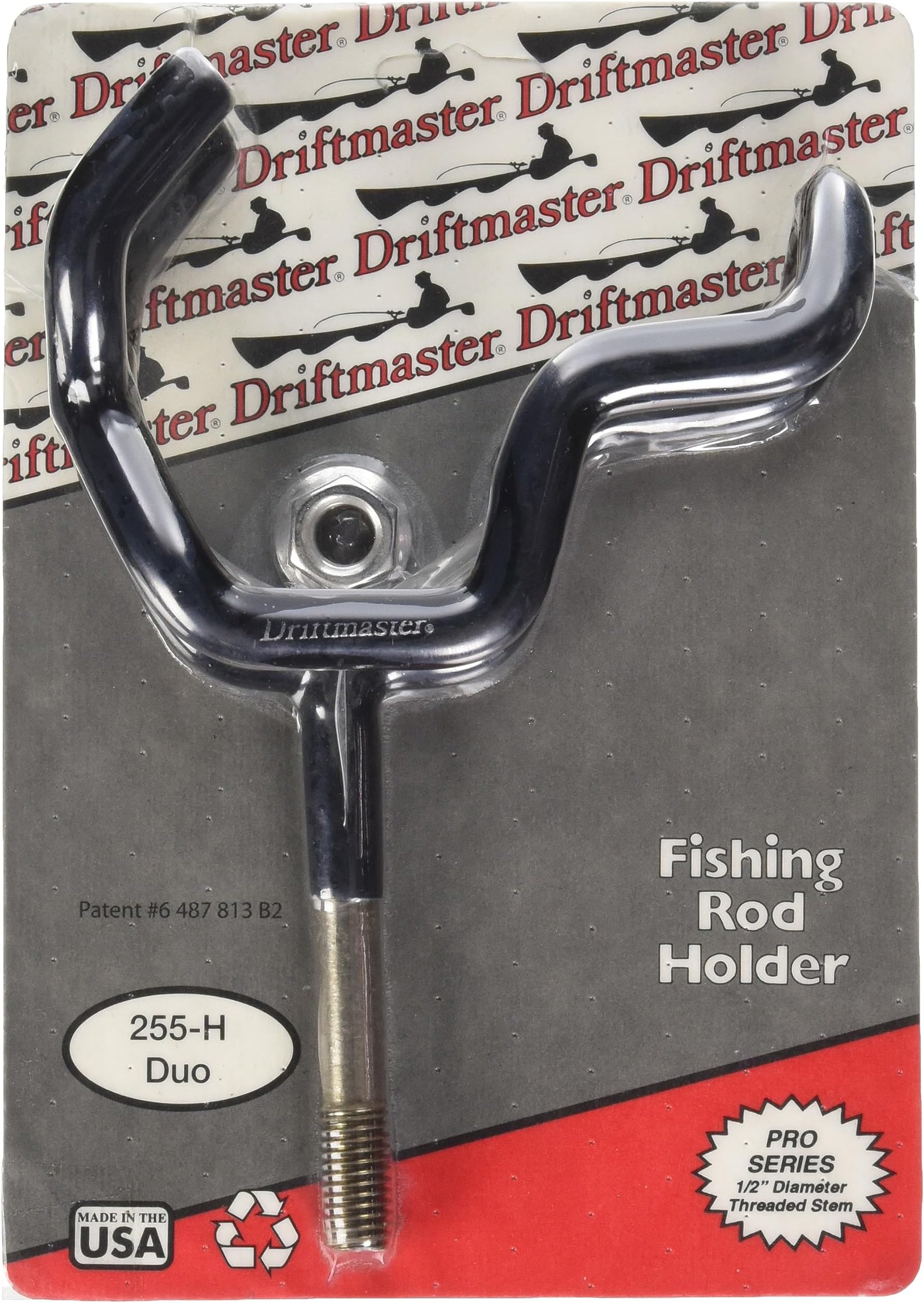 Driftmaster 255HR Duo Rod Holder with 1/2-Inch Stem, Black Finish,Grey