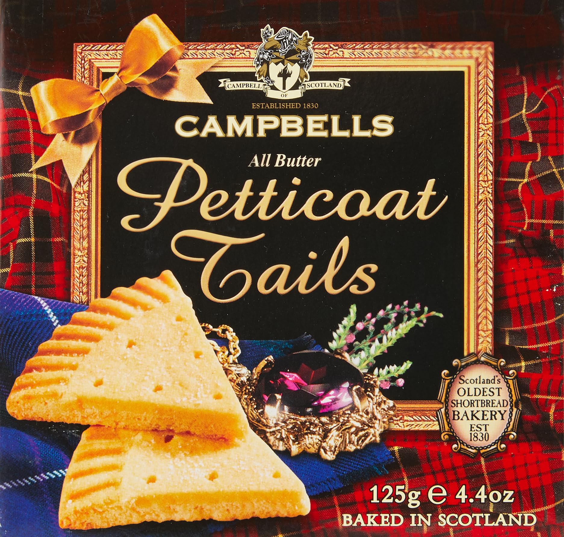 Campbells Shortbread All Butter Petticoat Tails Carton 4.41 Oz (125g) – Traditional Scottish Shortbread Cookies from Scotland, English Tea Biscuits, Imported British Butter Cookies Gift