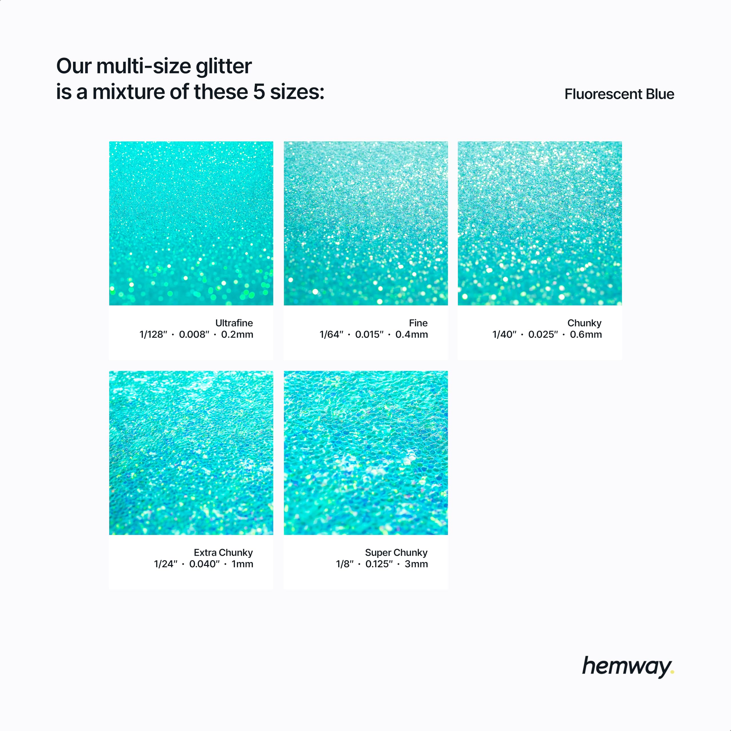 Hemway Fluorescent Blue Glitter Shaker - Image 3