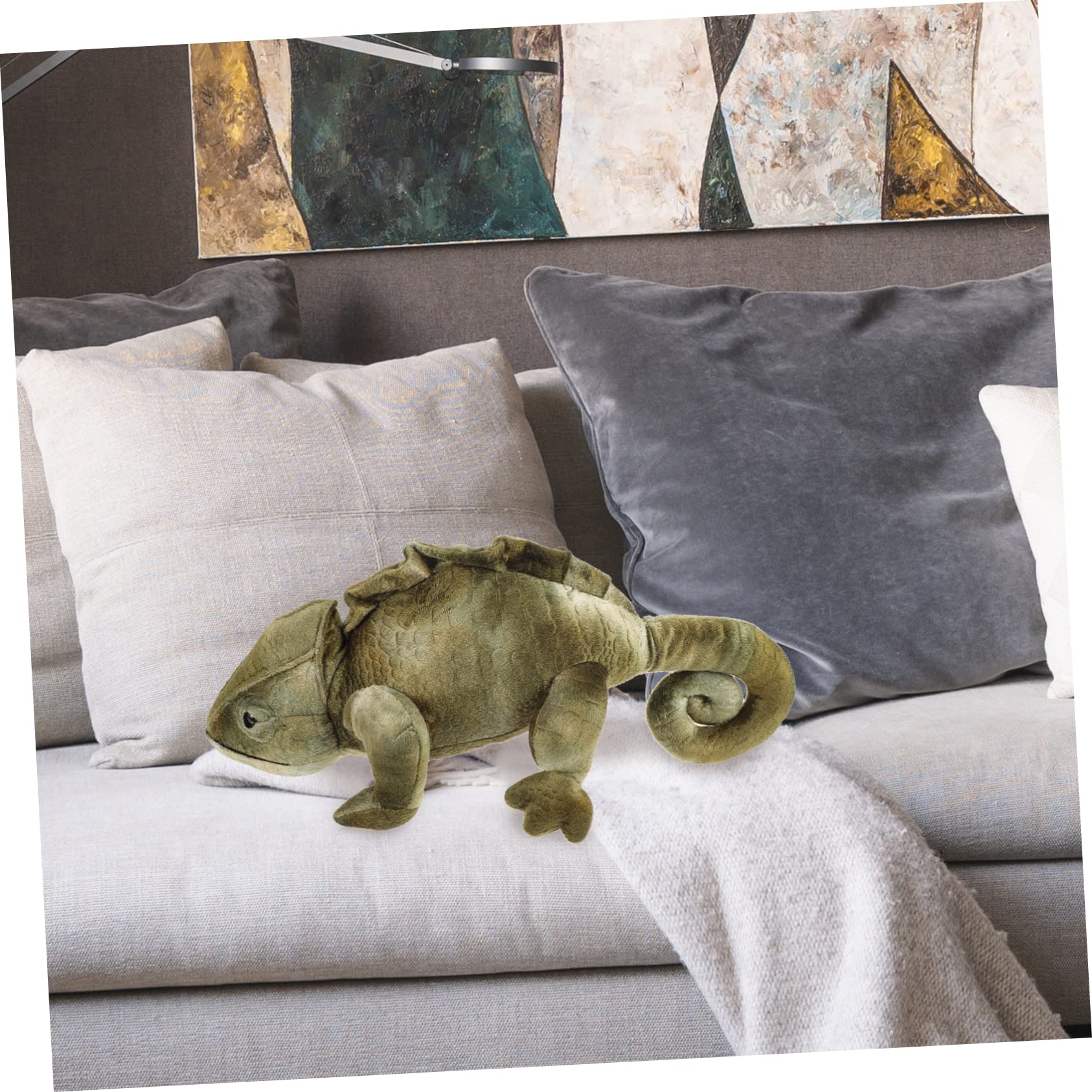 Juguete de Peluche Lagarto Camaleón Verde 1 Pieza de Felpa