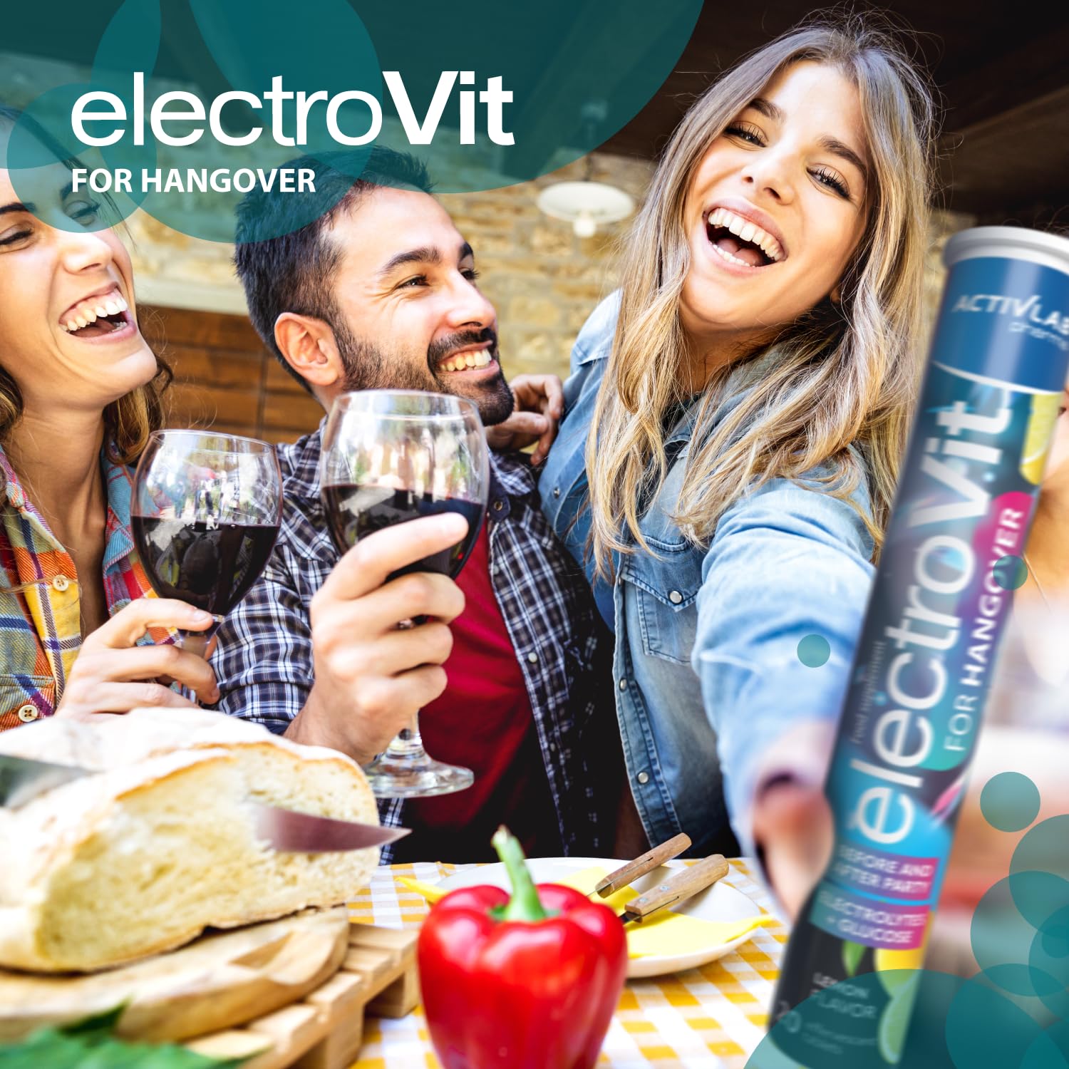 Activlab ElectroVit ULGA W KACU – Wsparcie po imprezie z glukozą, elektrolitami i ekstraktami roślinnymi, 20 tabletek musujących, smak cytrynowy, sód, potas, cynk, magnez, witamina B6, witamina C
