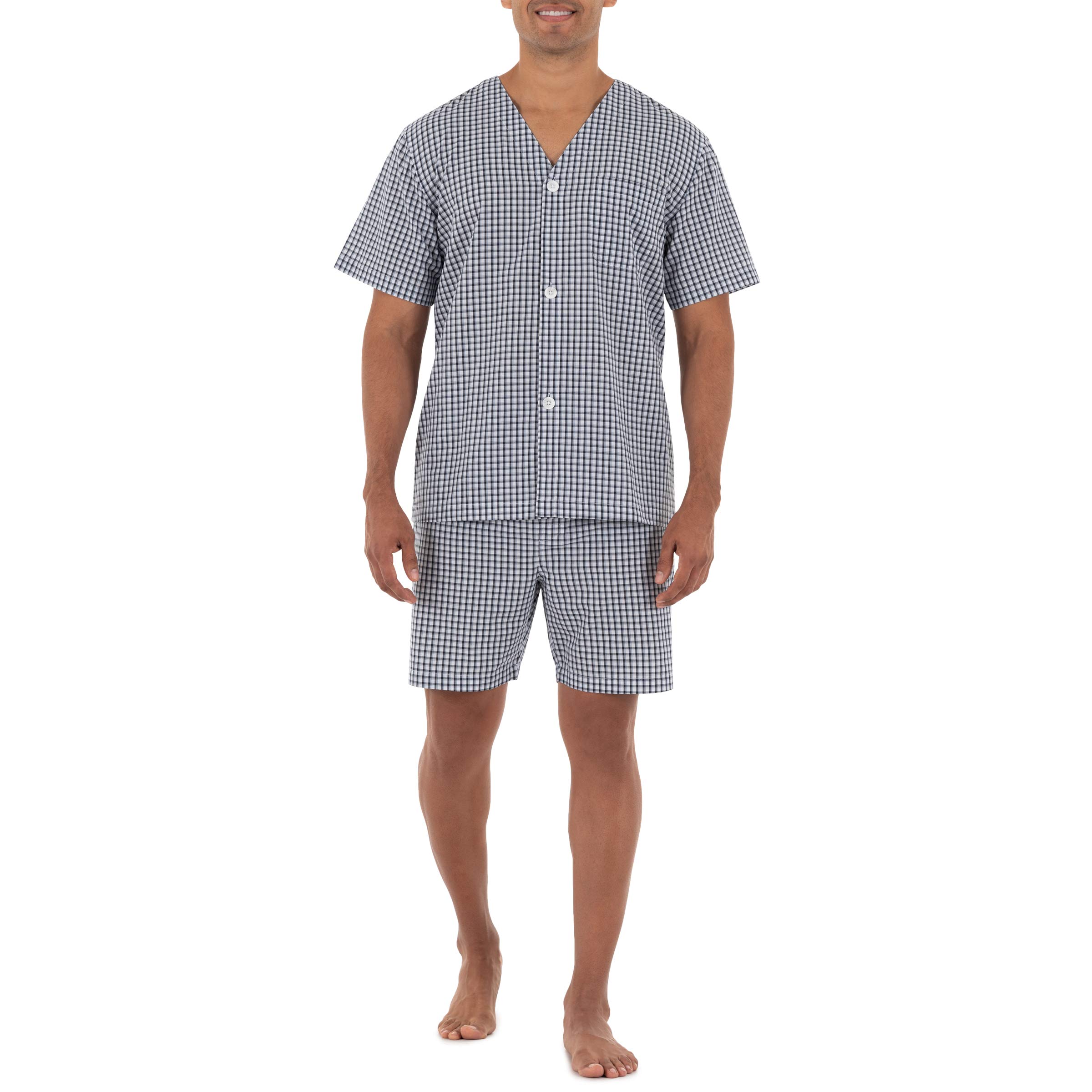 Fruit of the Loom Mens Broadcloth Short Sleeve Pajama Set