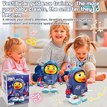 Dandin Electric Musical Dancing Duck Robot Toy With Music & Lights | Dancing Space Duck,Interactive Early Educational Toy Singing Walking Moving Dancings Toys for Christmas Birthday Gifts