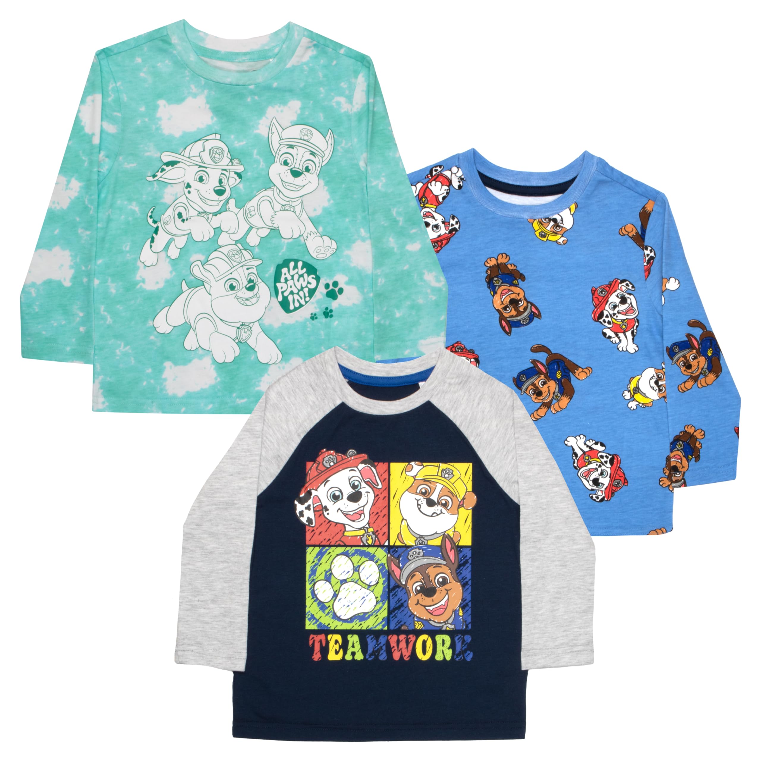 Nickelodeon Paw Patrol - Juego de 3 camisetas de manga larga para niños