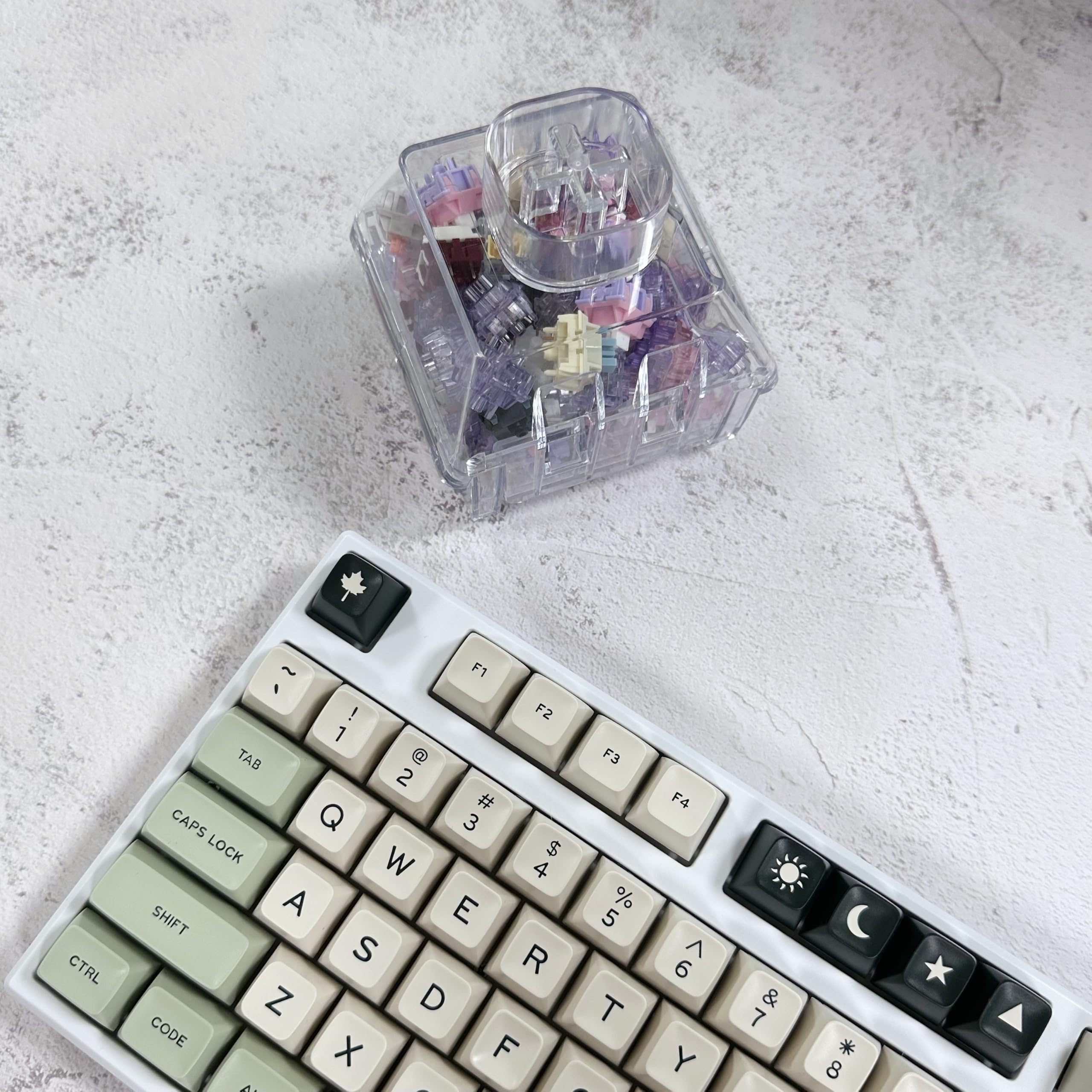 SOLIDEE PBT Double Shot SA Profile Keycaps 175 Klawisze,Keycapy niestandardowe,Grube keycapy PBT profil SA do przełączników Cherry MX do klawiatur mechanicznych,układami 60%65%75% TKL100%(Matcha)