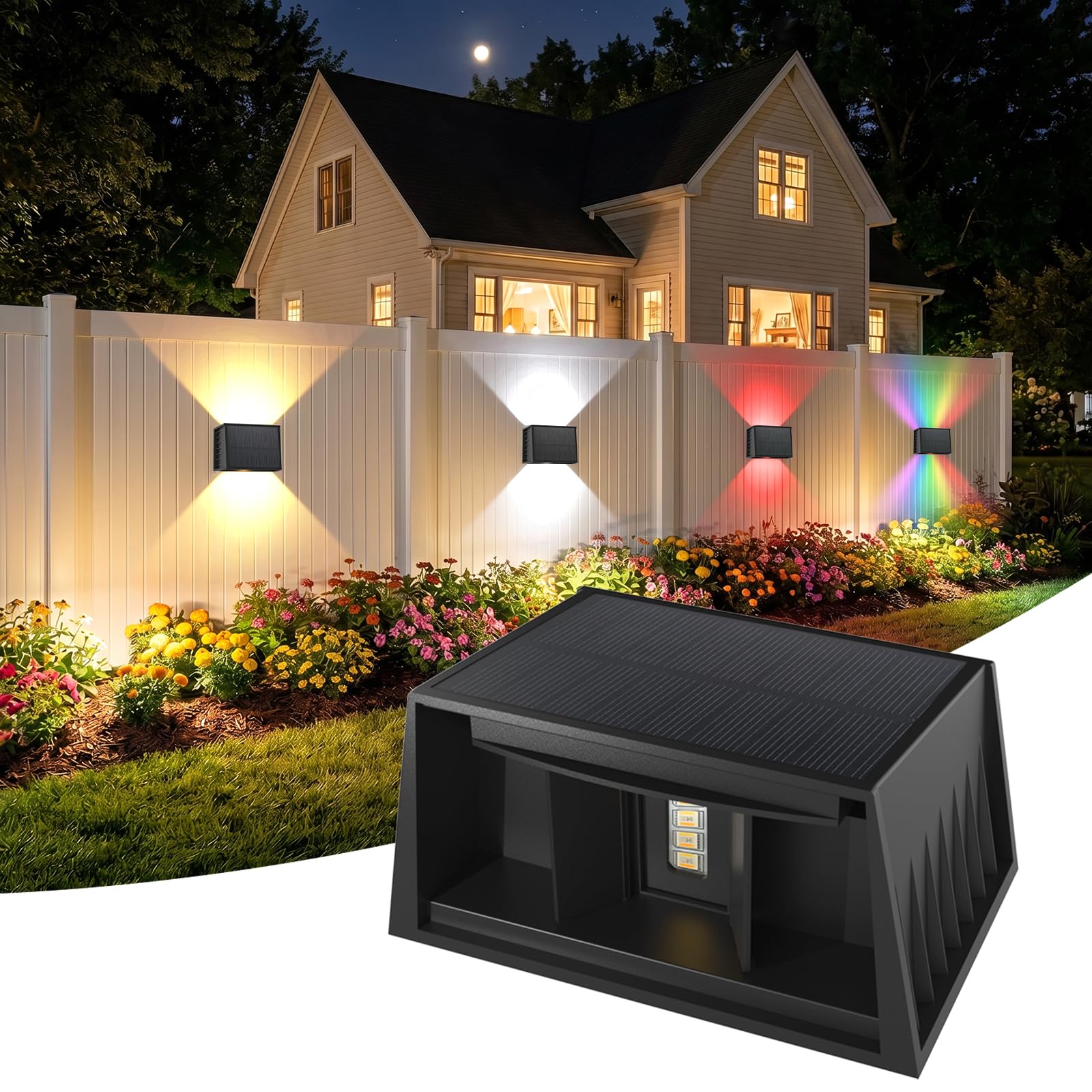 ILIKEPOW Solar Wandleuchten für Außen, Up and Down Solarlamp