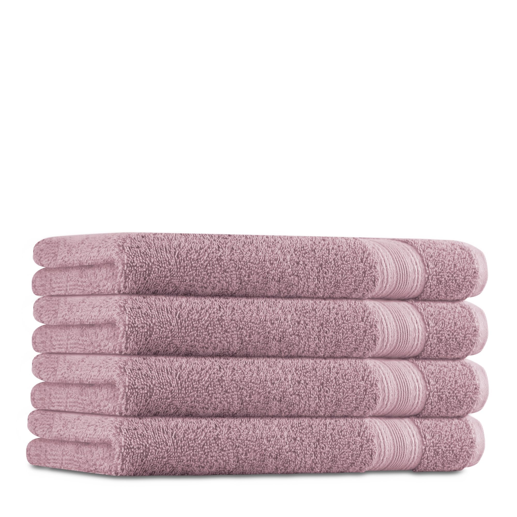 Kinton Crafts Cotton Quill Hand Towels (Pack of 4) (60 CM X 40 CM) (650 GSM) Hotel & Spa Quality Hand Towels, Small Hand Towels for Adults, Workout Towels, Mauve Hand Towels