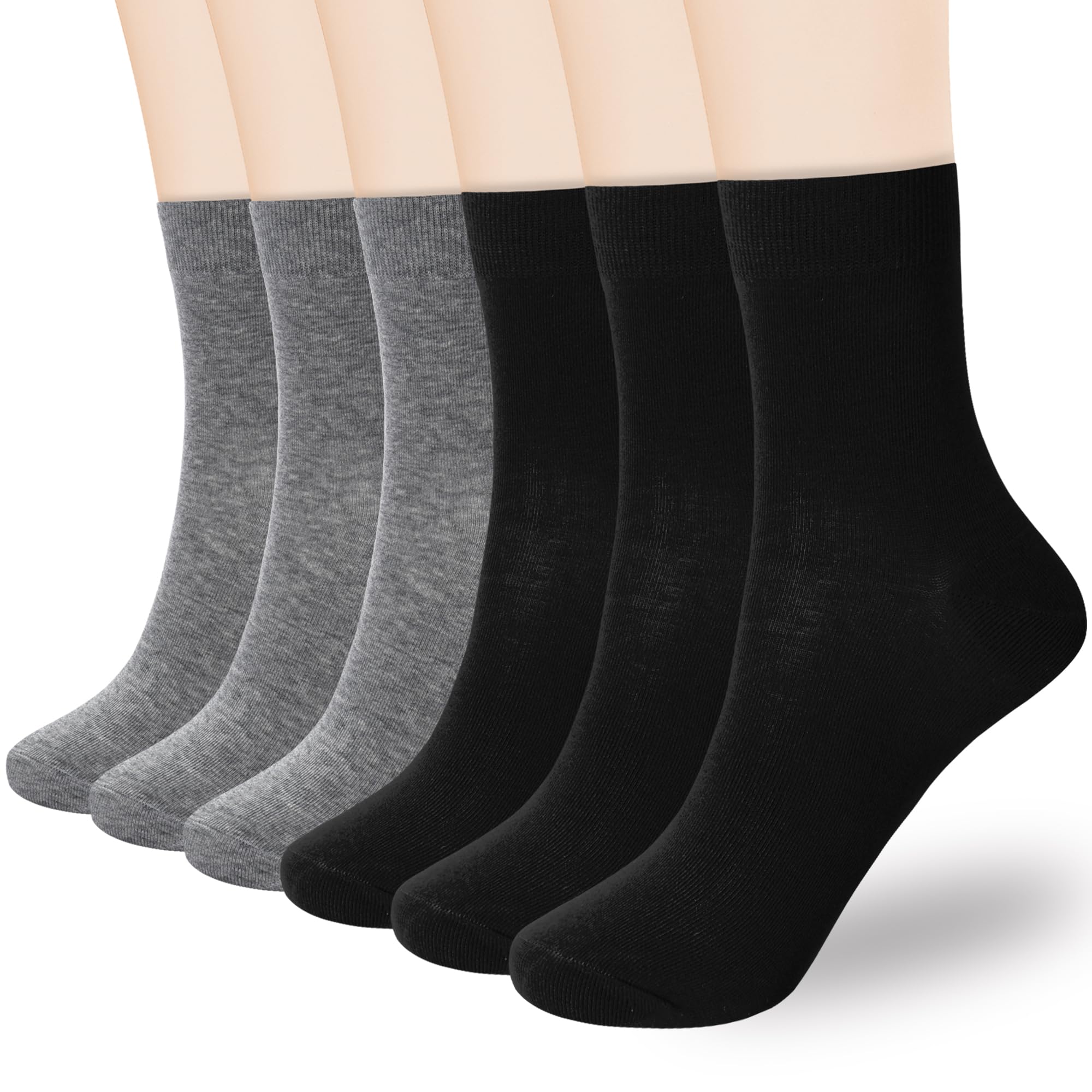 Corlap Women's Thin Above Ankle Socks-6Pairs Cotton Bootie Dress Crew Socks