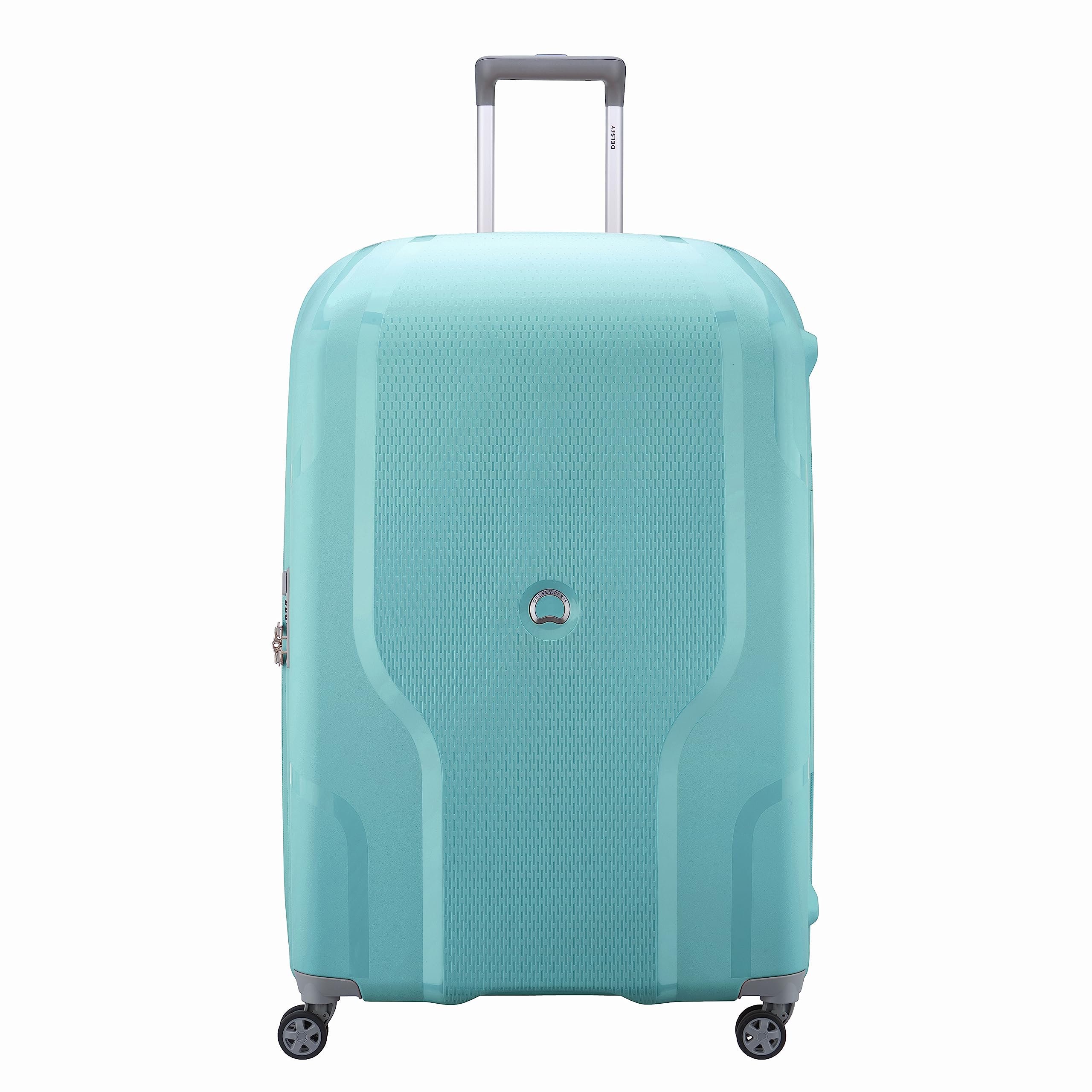 DELSEY Paris Clavel Hardside Expandable Luggage with Spinner Wheels, Teal, Checked-Large 30 Inch