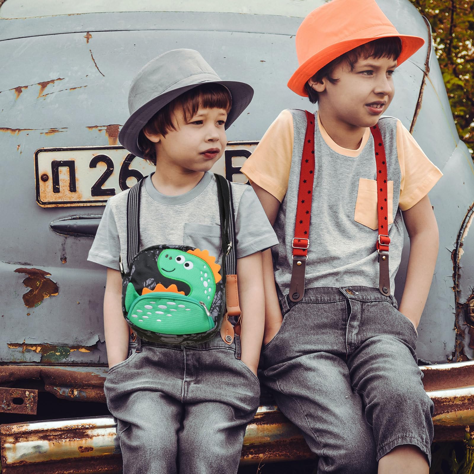VALICLUD Petit sac à bandoulière pour enfants - Dinosaure - Sac à bandoulière - Sac à main pour garçons - Randonnée à pied - Voyage