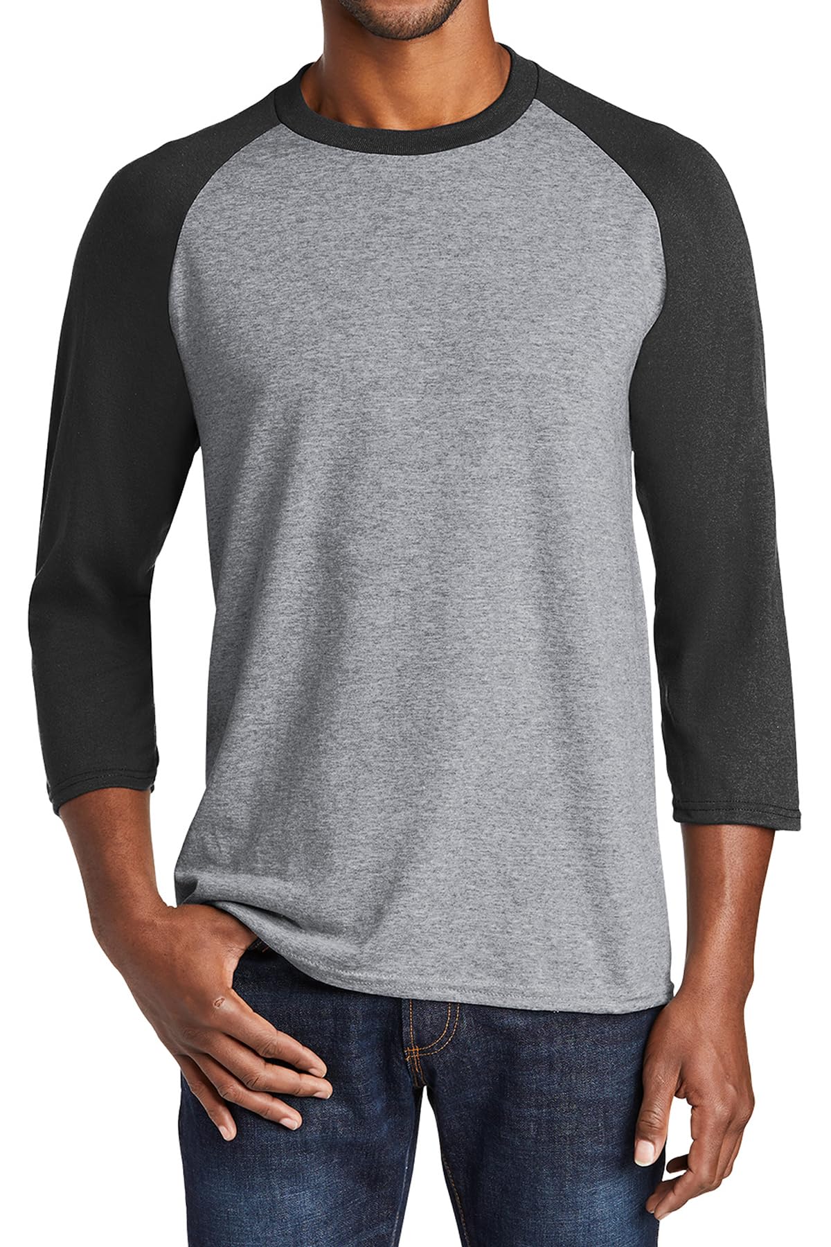 Core Blend Heavy Cotton 3/4-Sleeve Raglan Tee - Casual Men's Jersey Baseball Shirt