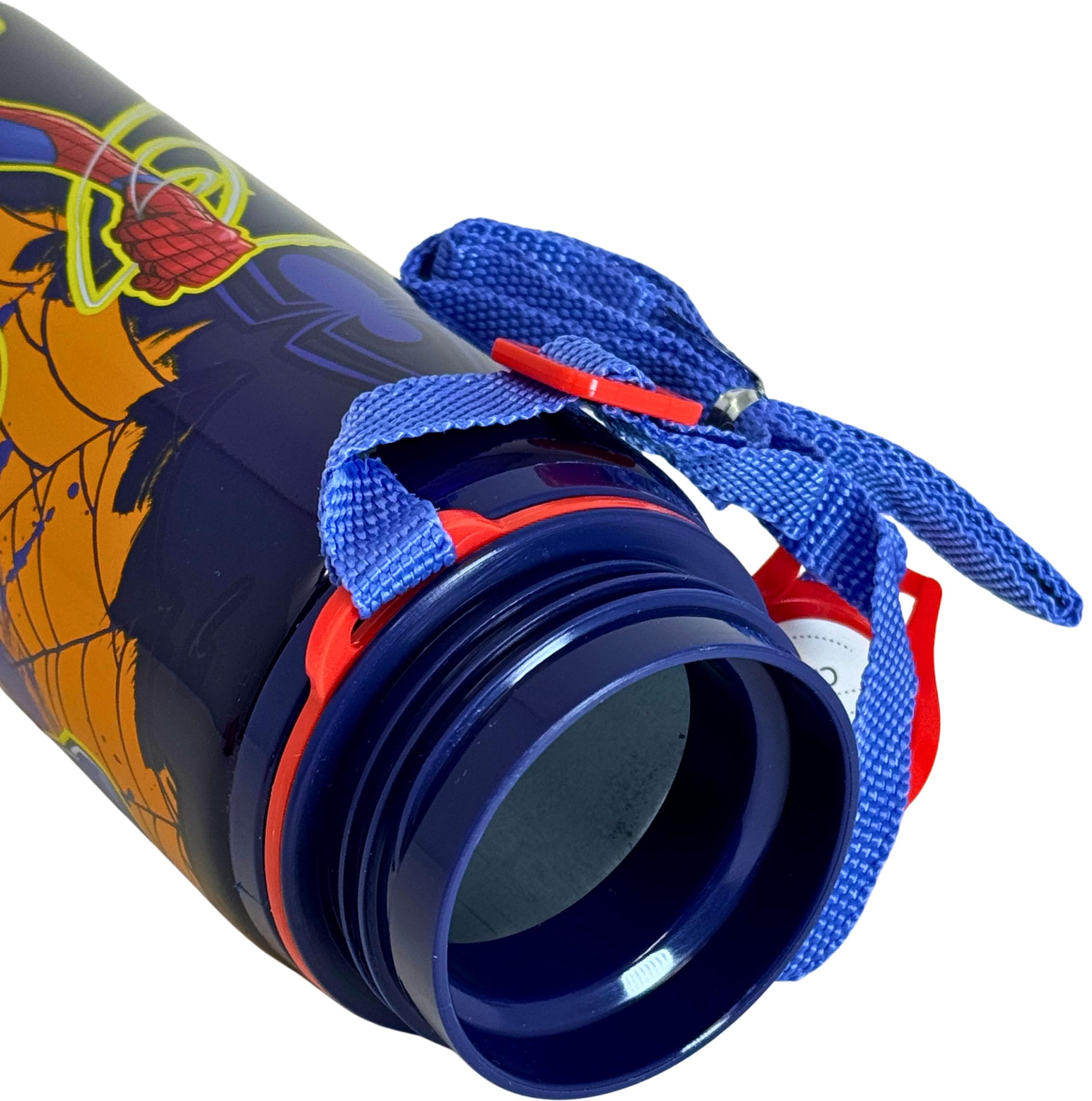 Clondo Borraccia Bambini 600ml Alluminio Cannuccia Tracolla Bottiglia Acqua Anti-Goccia Spiderman