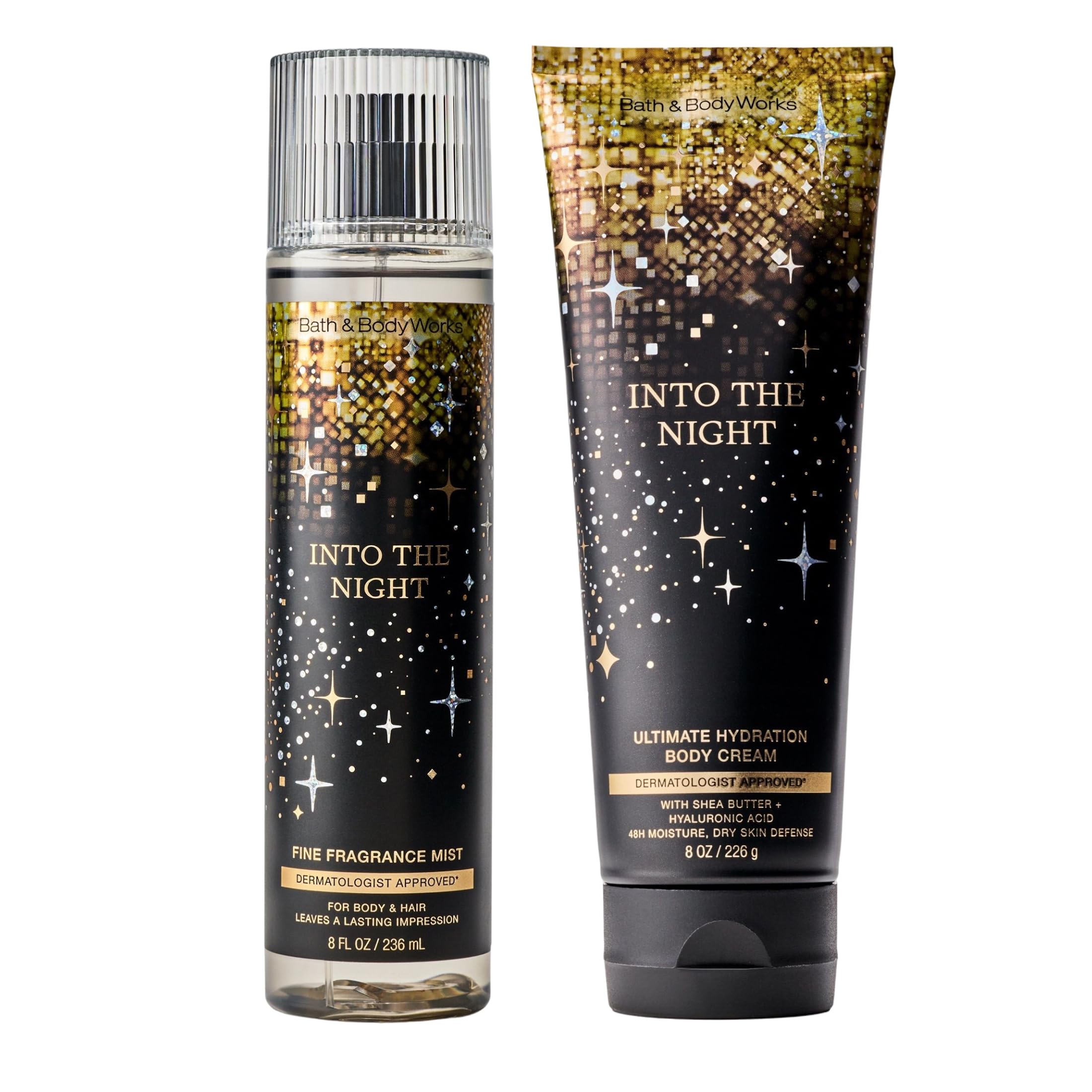 Bath & Body Works Body Spray and Body Cream Set, Into the Night, 2-Pack