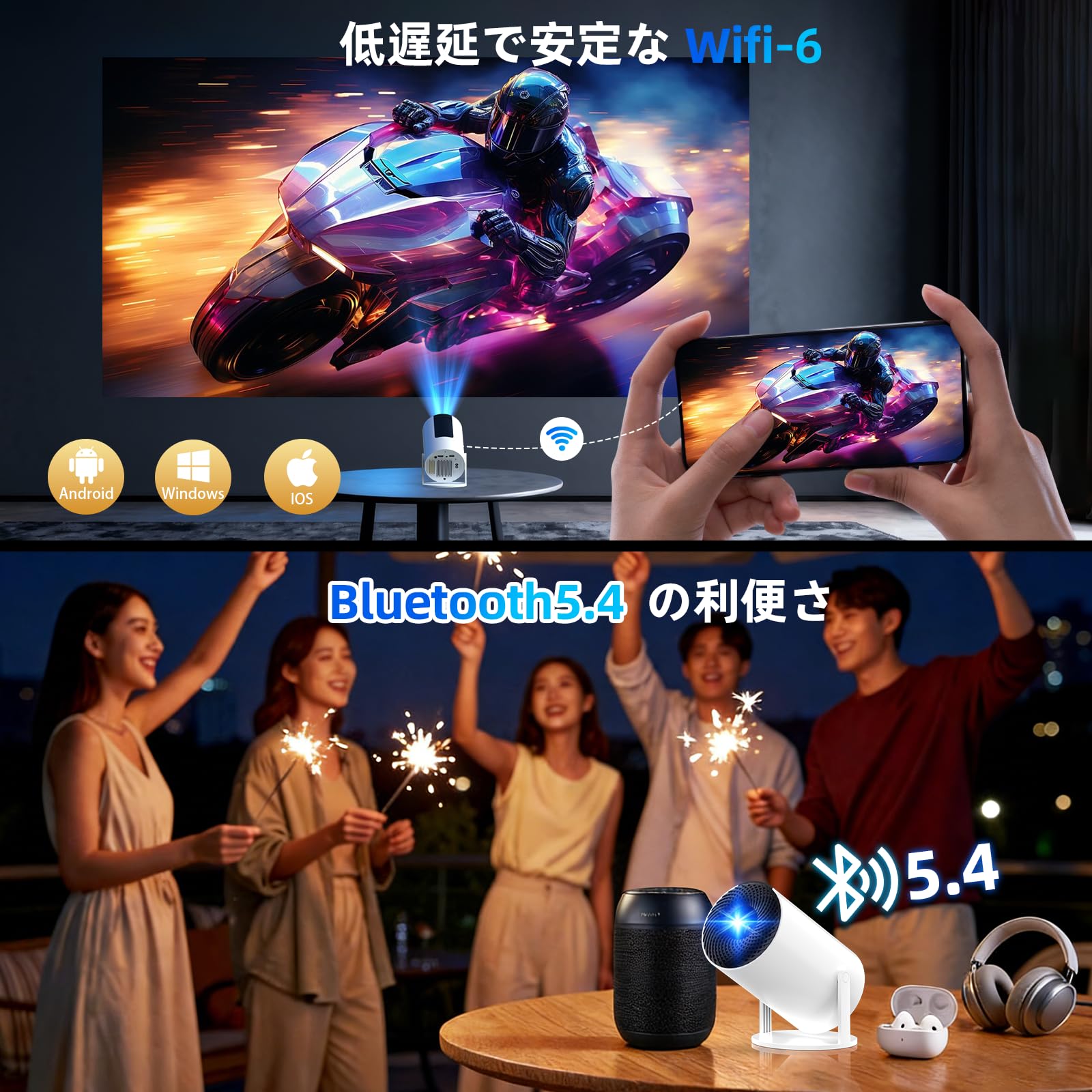 Amazon.co.jp: Tecaki プロジェクター 家庭用 超小型【2026新モデル