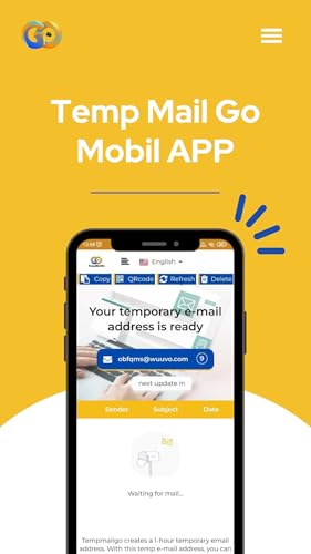 TempMailGo - Temporary creates a 1-hour temporary email address.
