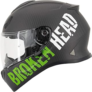 Broken Head BeProud Carbon Ltd. - Leichter Racing Motorradhelm & Integralhelm - Matt-Schwarz & Grün - XXL (63-64 cm)