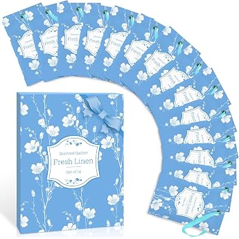 Wardrobe Scented Sachets - Set of 14 - Linen Fragrance Hanging cabinet fragrance for drawer suitcase and storage