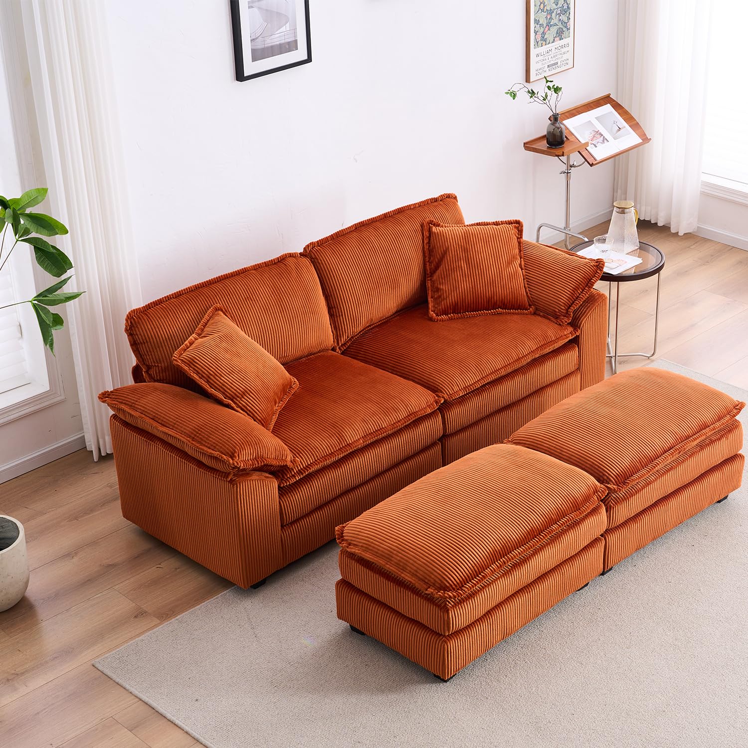 Amazon.com: Corduroy Modular Sectional Couch, 84“ Width Oversize