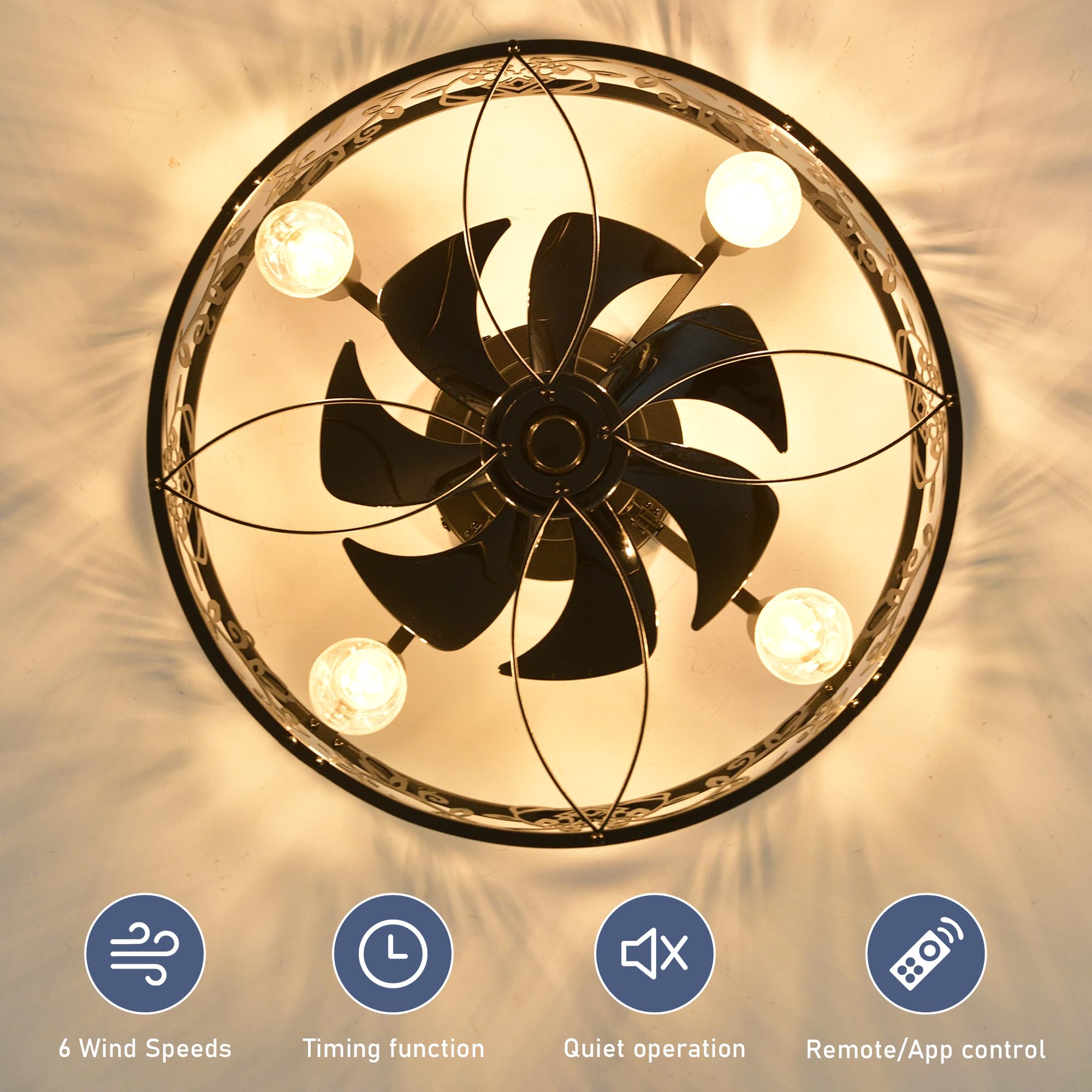 Ventilatore Da Soffitto Ganeed Con Luce LED - Telecomando, 6 Velocit&agrave;, Timer, Design Moderno Per Camera Da Letto