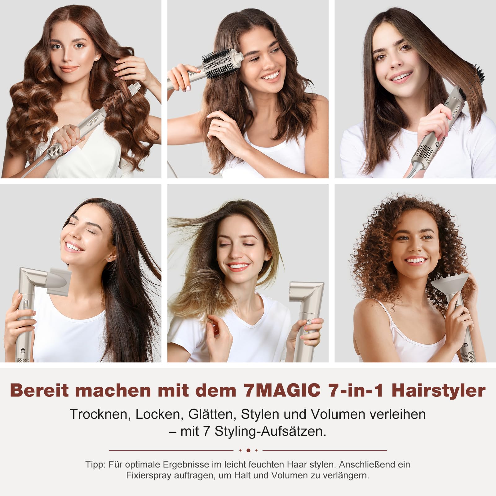 7MAGIC 7 in 1 Hairstyler Airstyler, Ionen Föhn mit Diffusor, Lockenstab Automatisch, Warmluftbürs... Ansicht 2