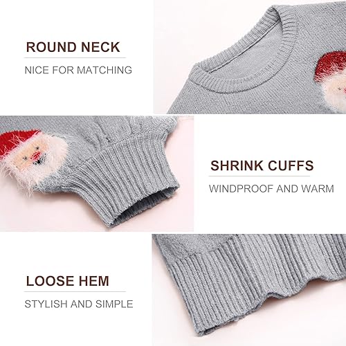 Miniatura 5 de Lesmart Suéter feo de Navidad para mujer, divertido Papá Noel, divertido suéter de punto para fiesta de Navidad